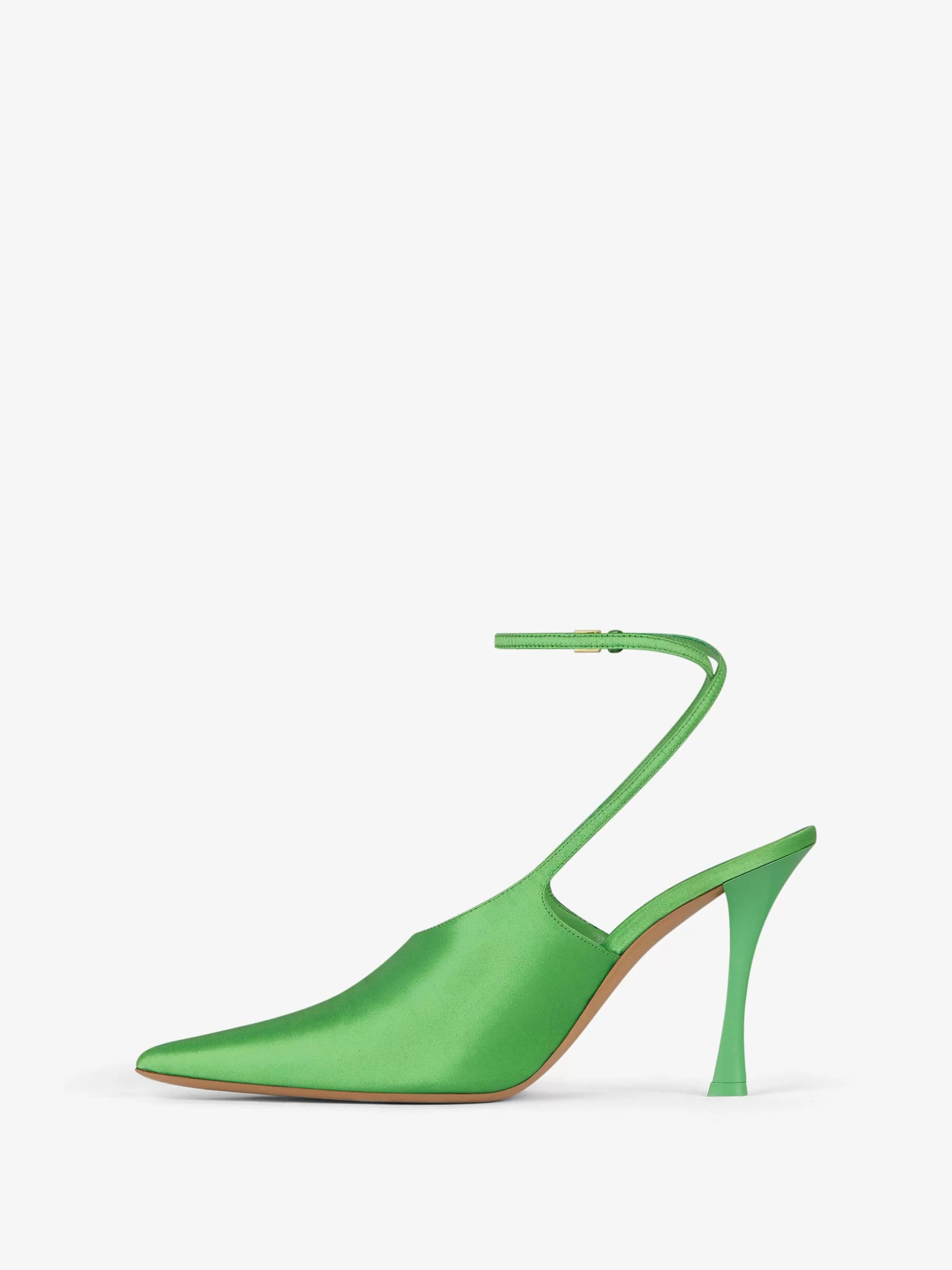 Givenchy Talons>Afficher Les Slingbacks En Satin Vert Absynthe