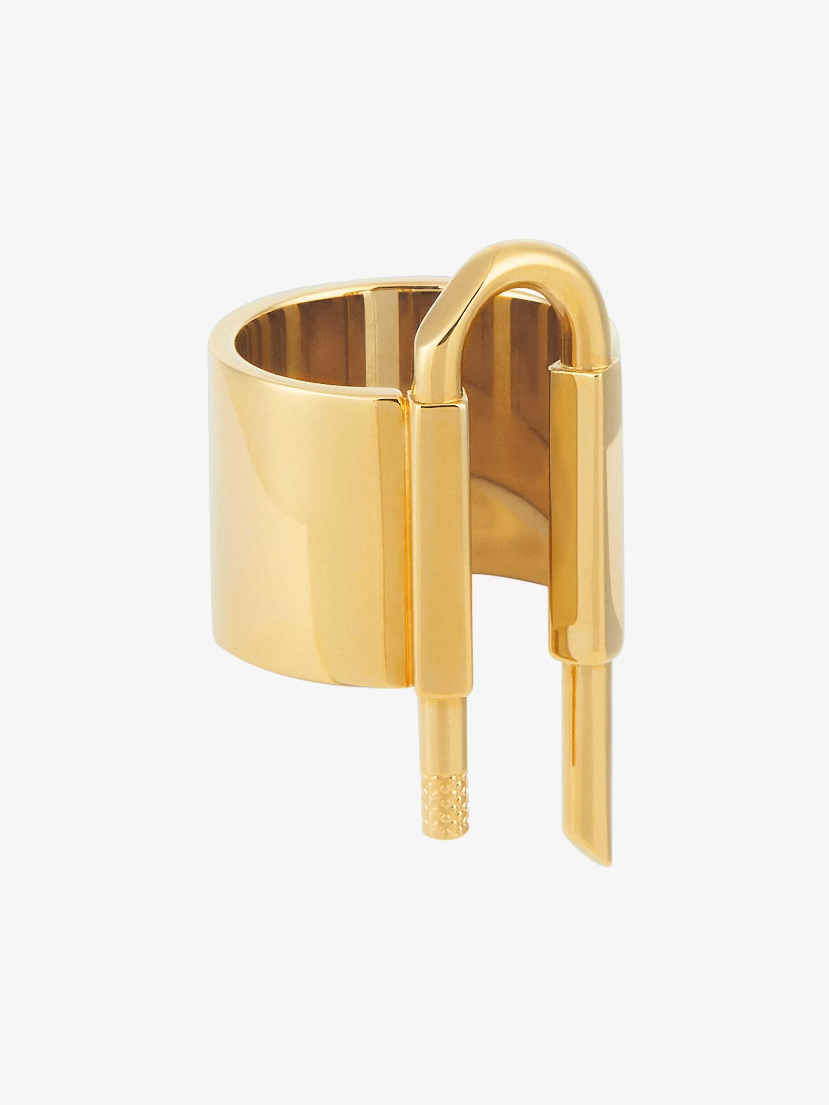 Givenchy Bijoux>Anneau De Verrouillage En U En Metal Jaune Dore