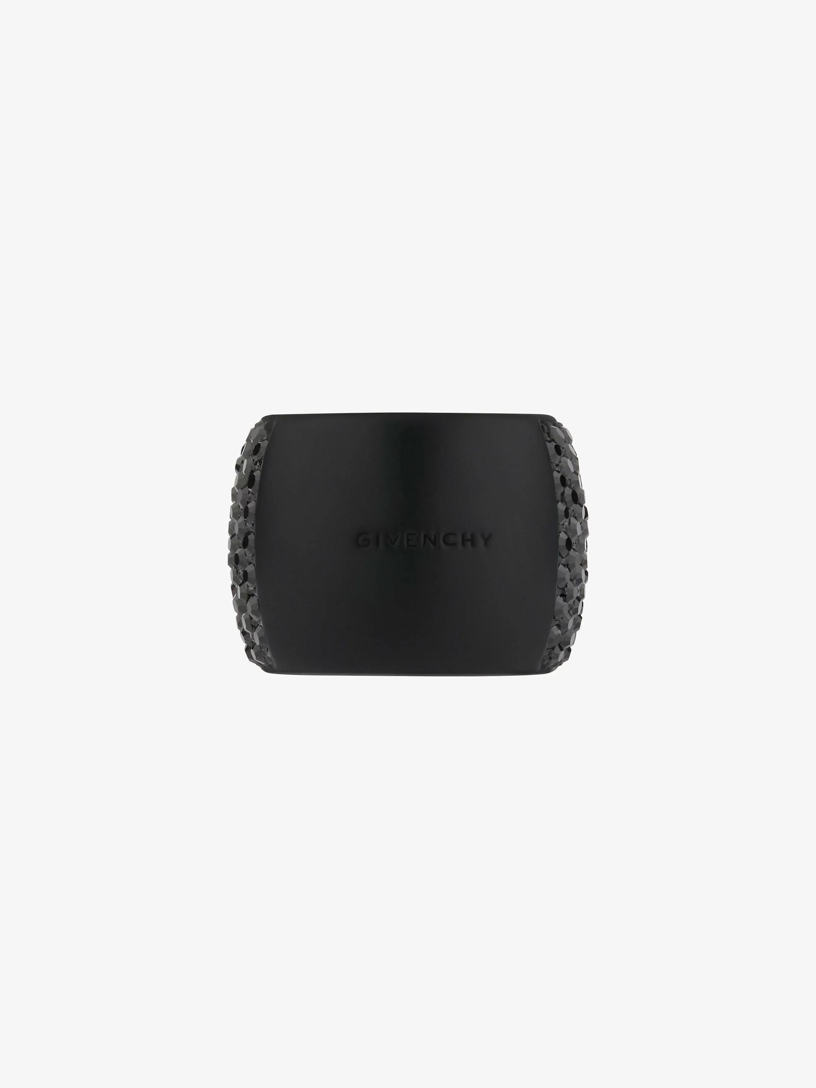 Givenchy Bijoux>Bague 4G En Metal Avec Cristaux Noir