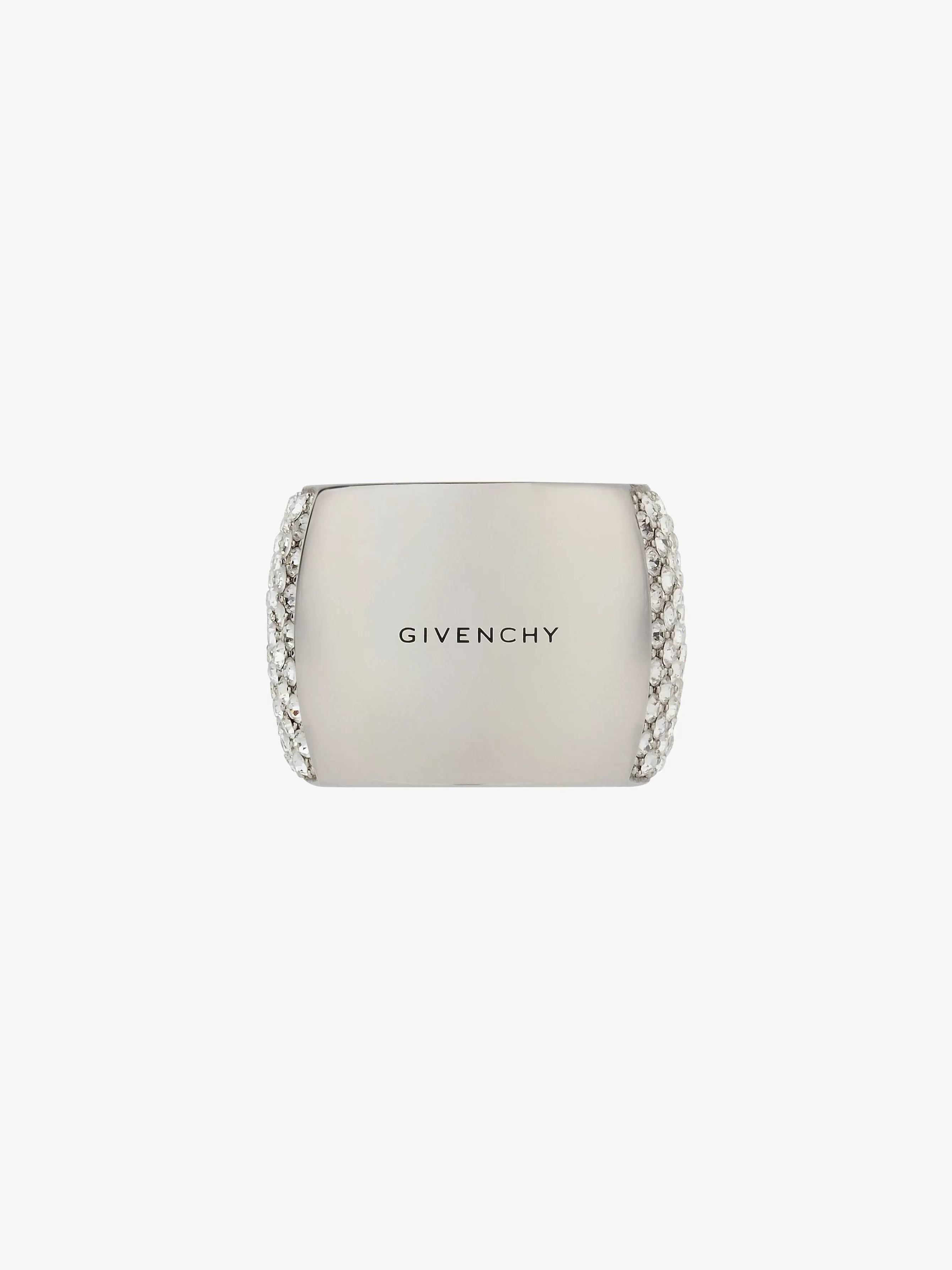 Givenchy Bijoux>Bague 4G En Metal Avec Cristaux Argente