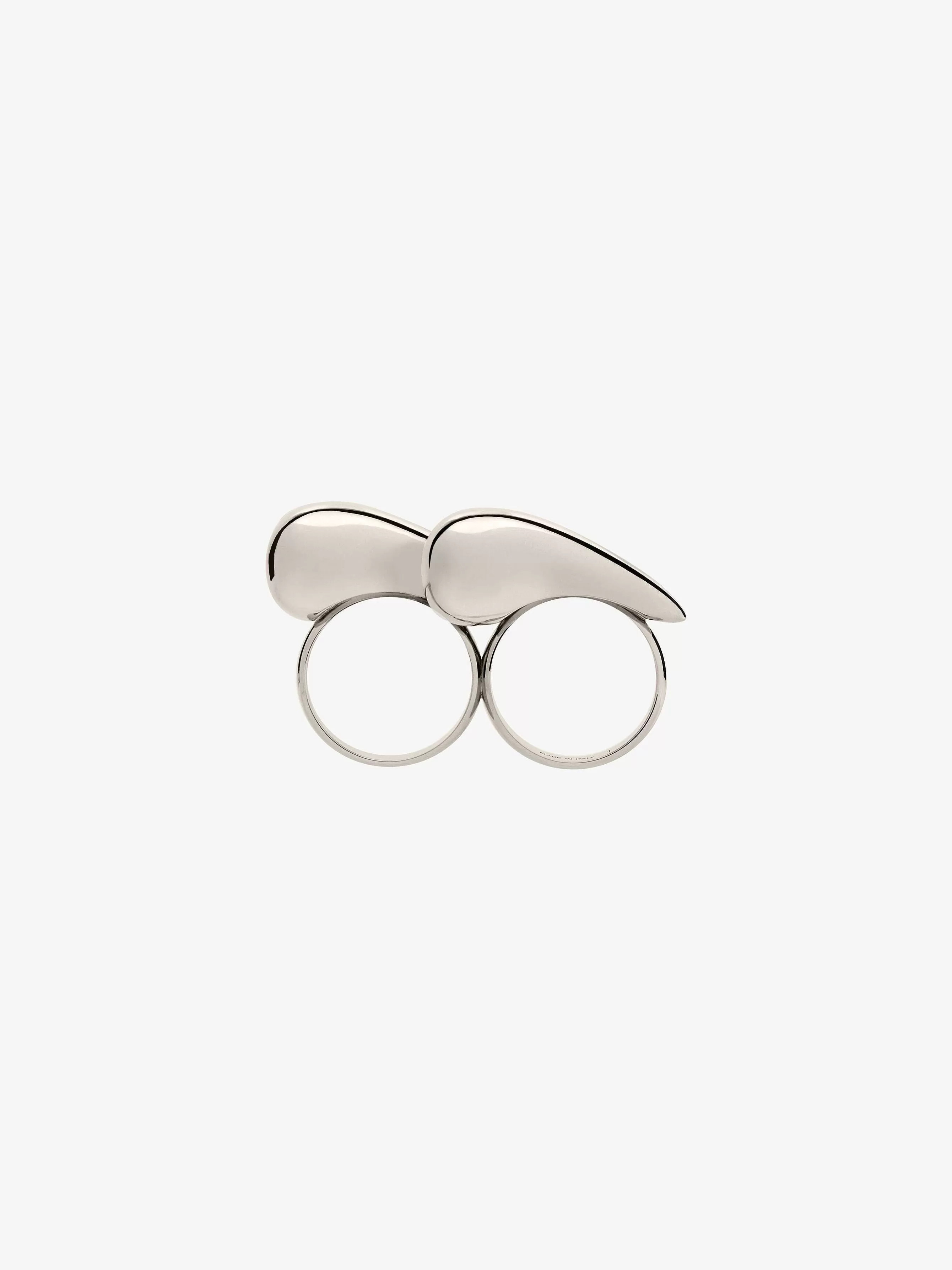 Givenchy Bijoux>Bague Double Doigts G Tears En Metal Argente