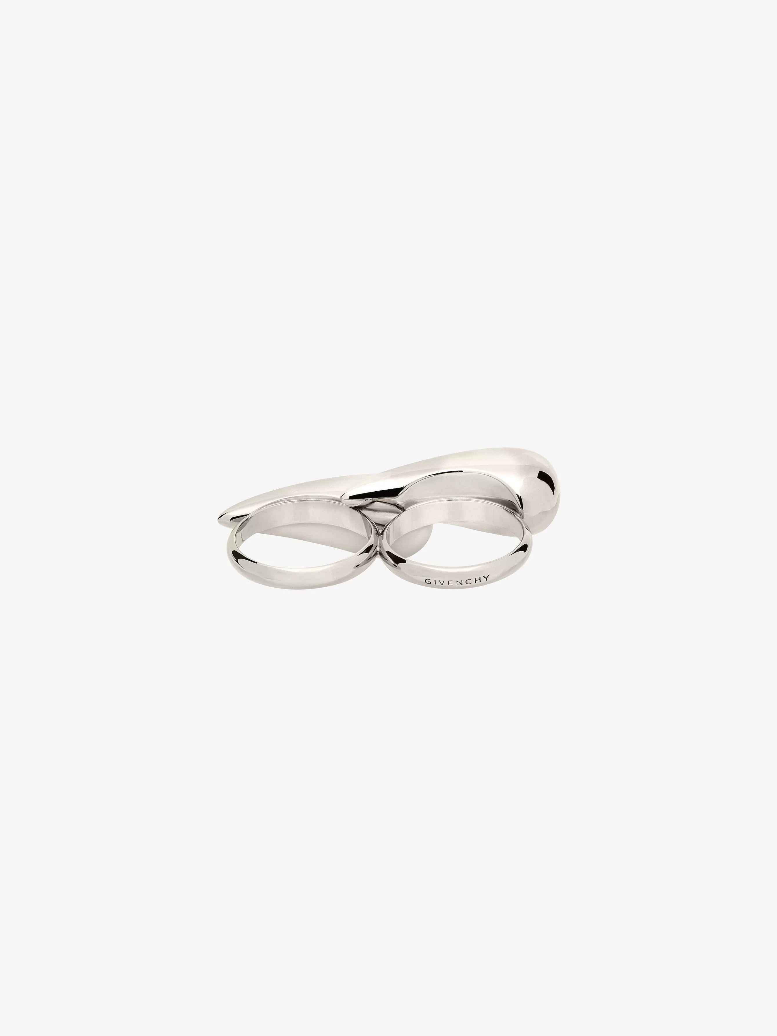 Givenchy Bijoux>Bague Double Doigts G Tears En Metal Argente