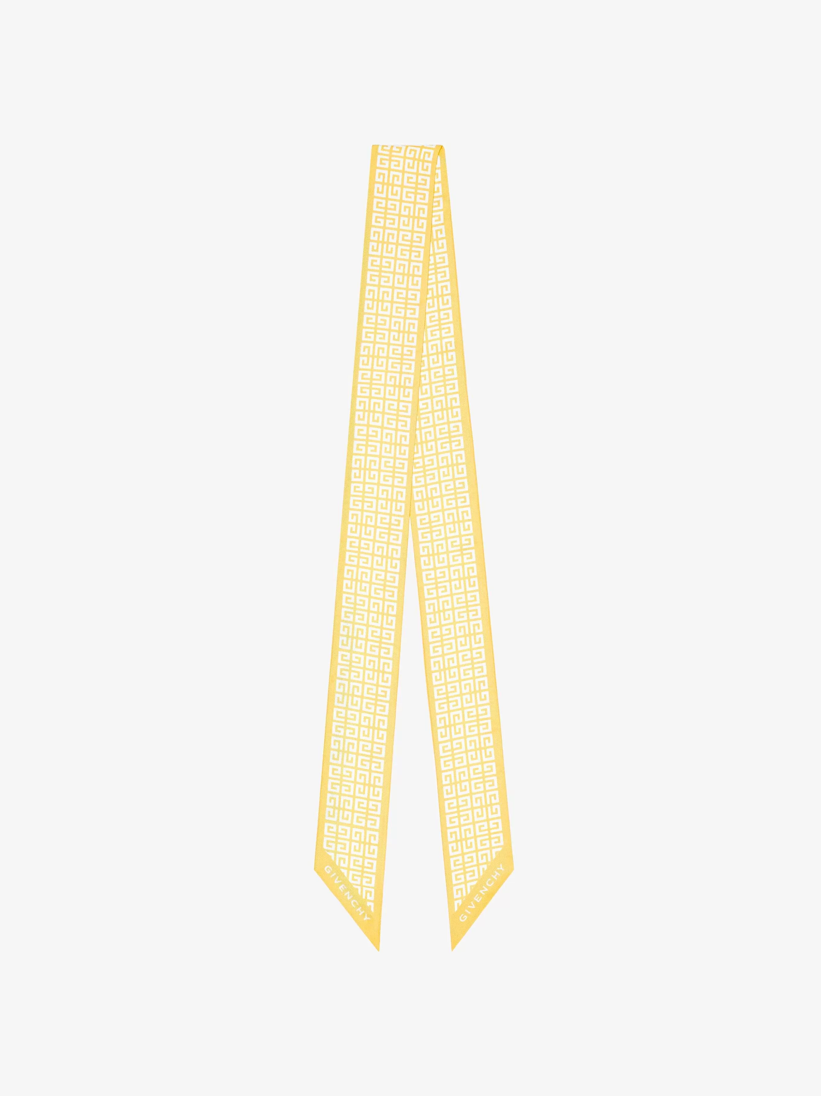 Givenchy Echarpes>Bandeau 4G En Soie Blanc Jaune