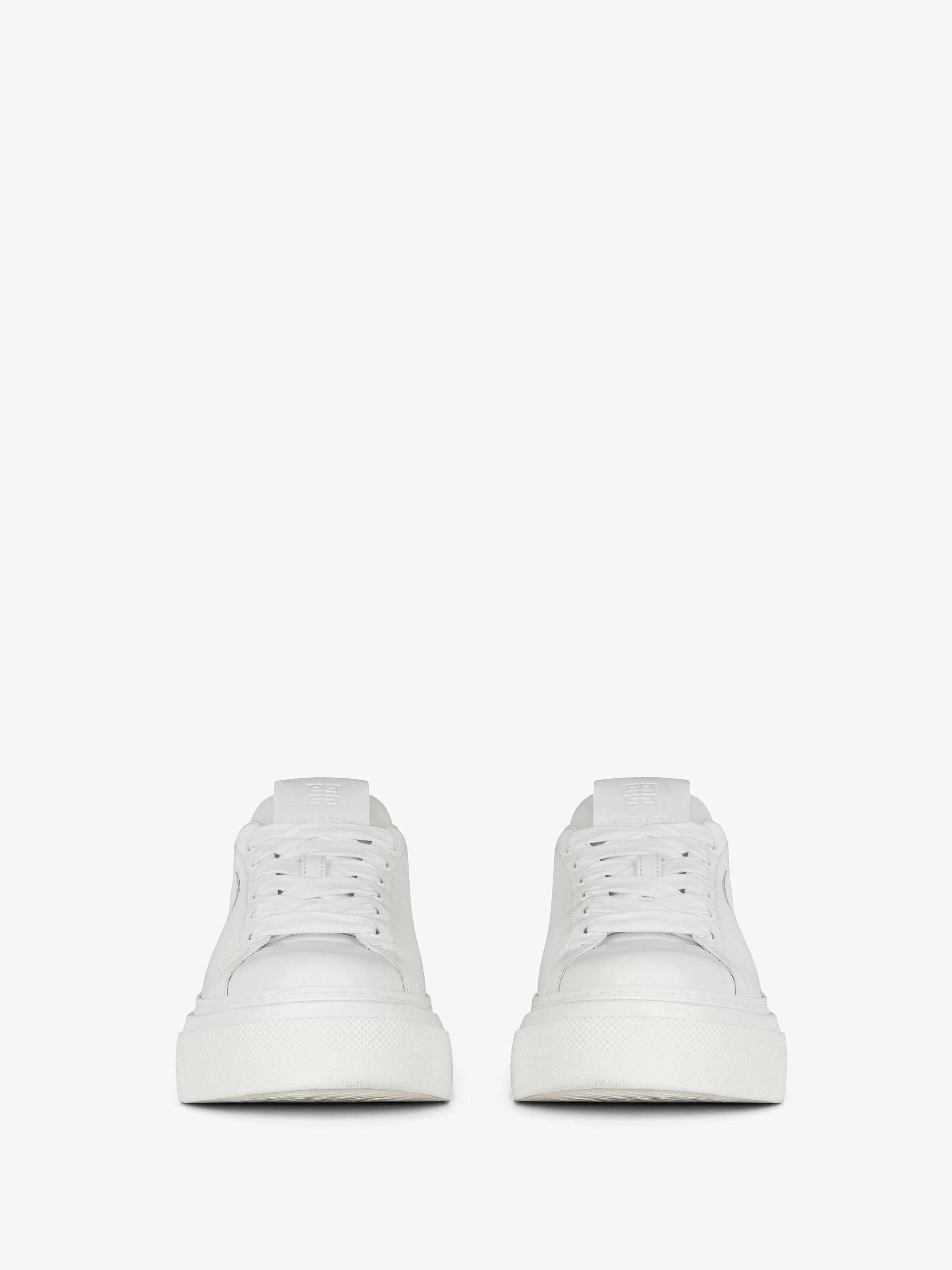 Givenchy Baskets>Baskets A Plateforme City En Cuir Blanc