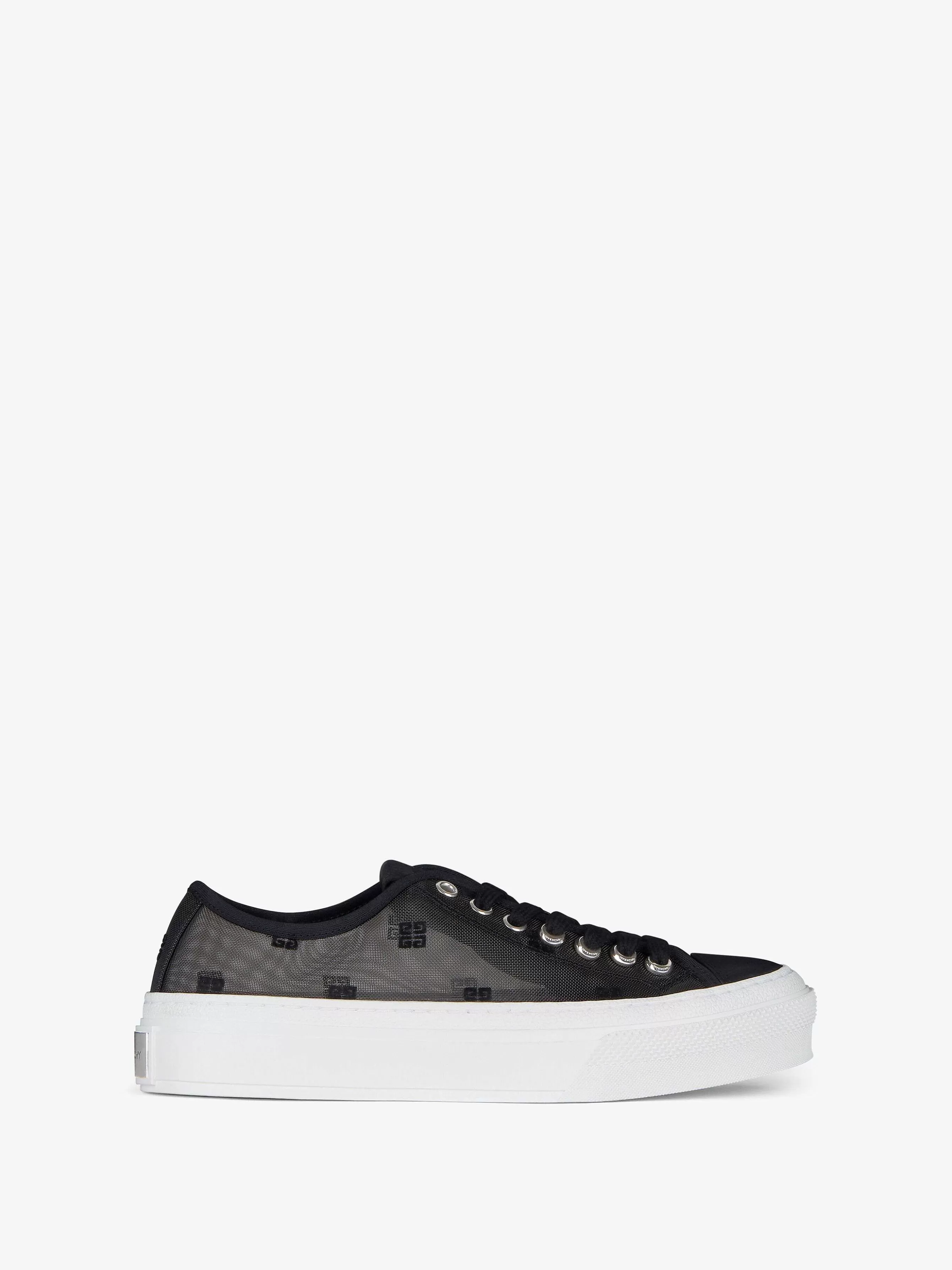 Givenchy Baskets>Baskets City En Maille Transparente 4G Noir Blanc