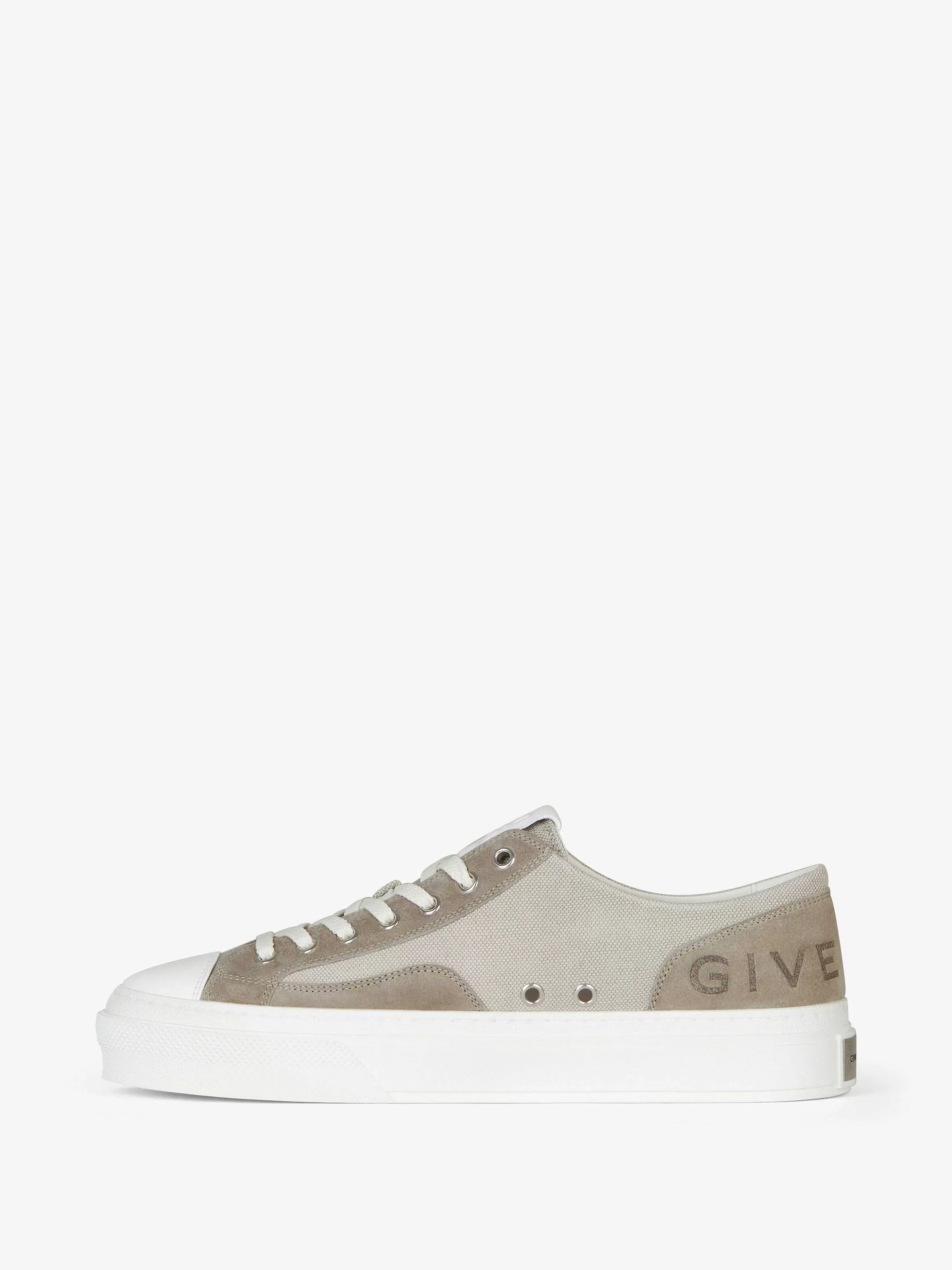 Givenchy Baskets>Baskets City En Toile Et Daim Gris Moyen