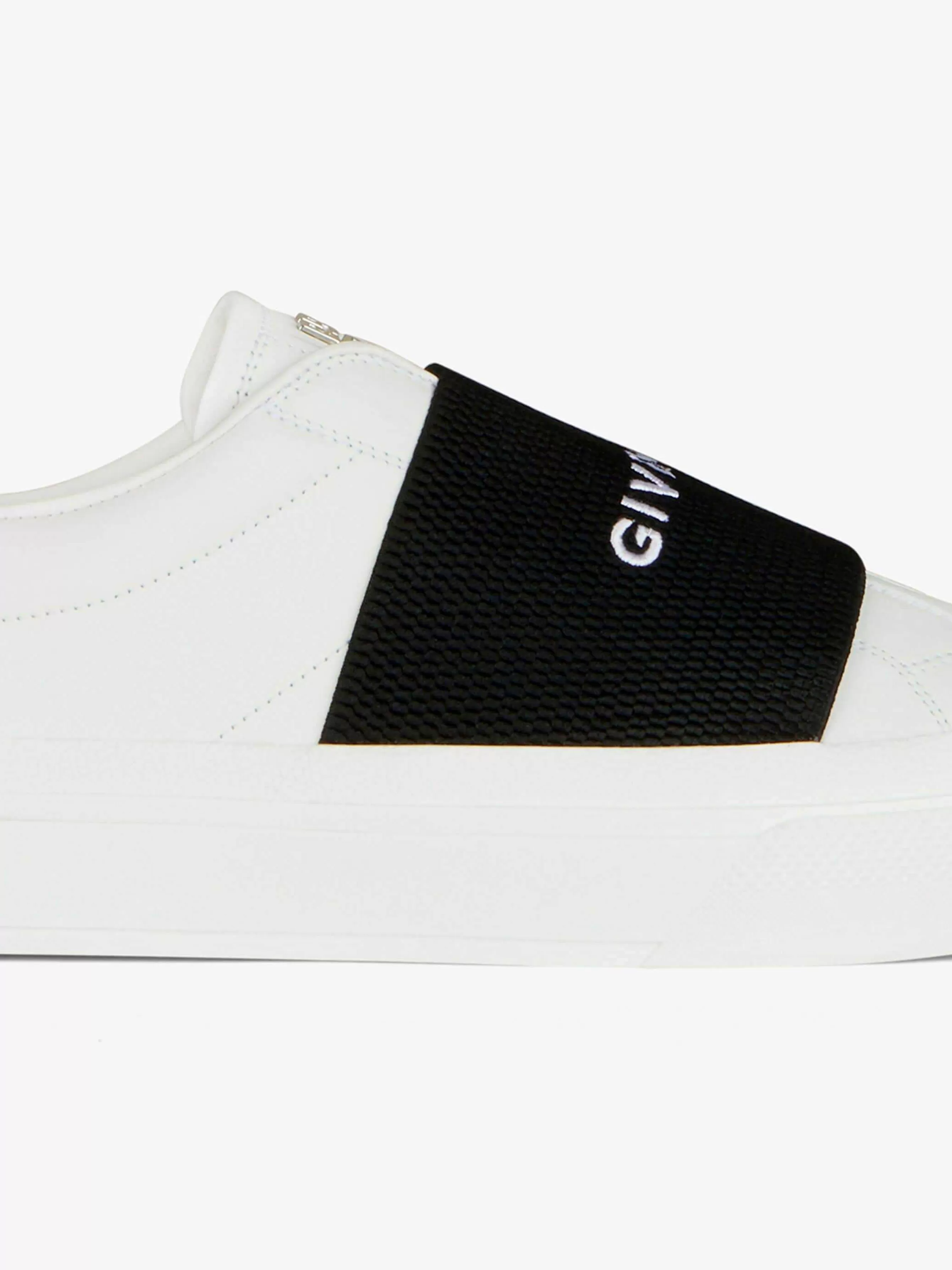 Givenchy Baskets>Baskets City Sport En Cuir Avec Bride Blanc Noir