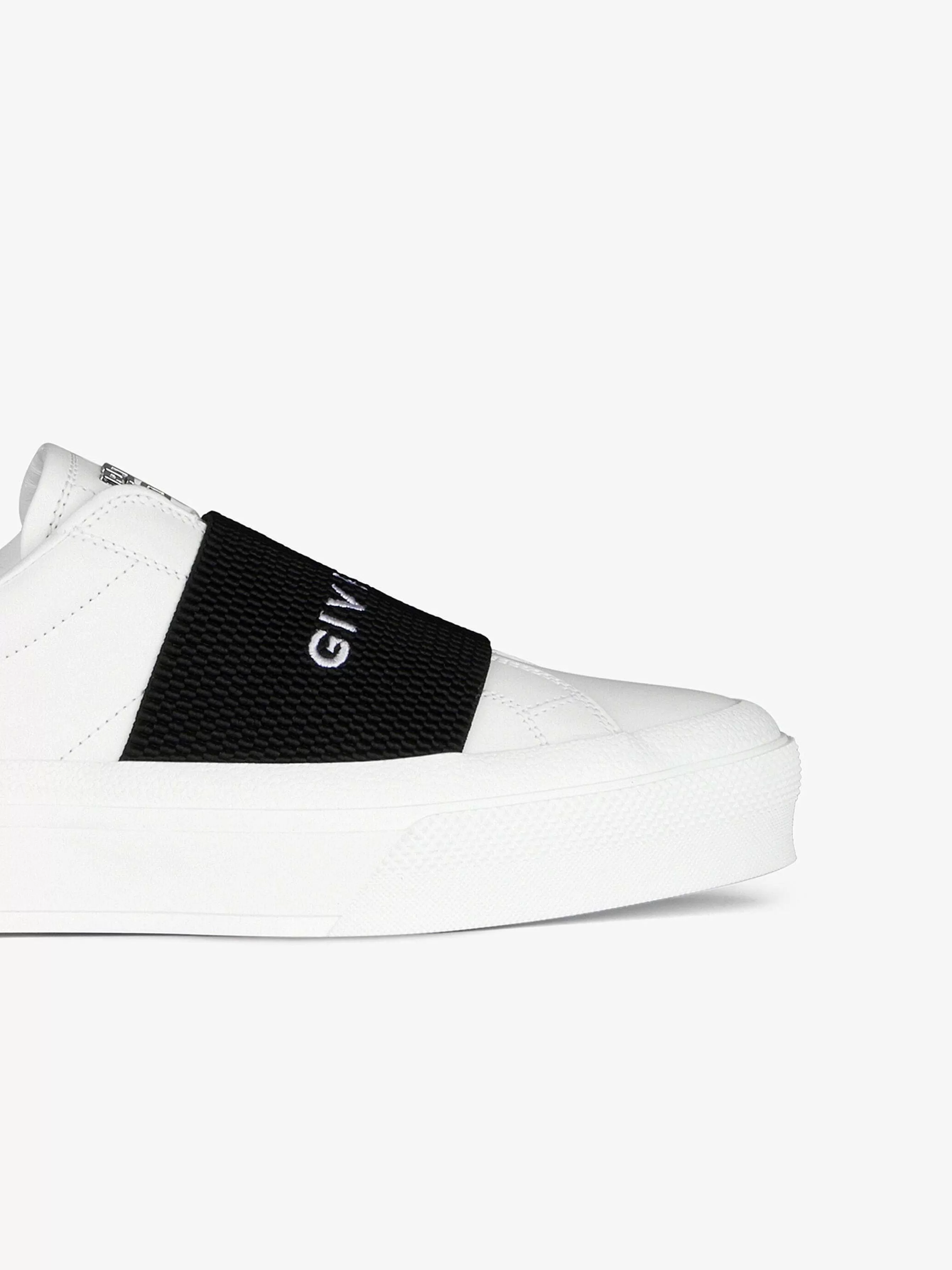 Givenchy Baskets>Baskets City Sport En Cuir Avec Bride Blanc Noir