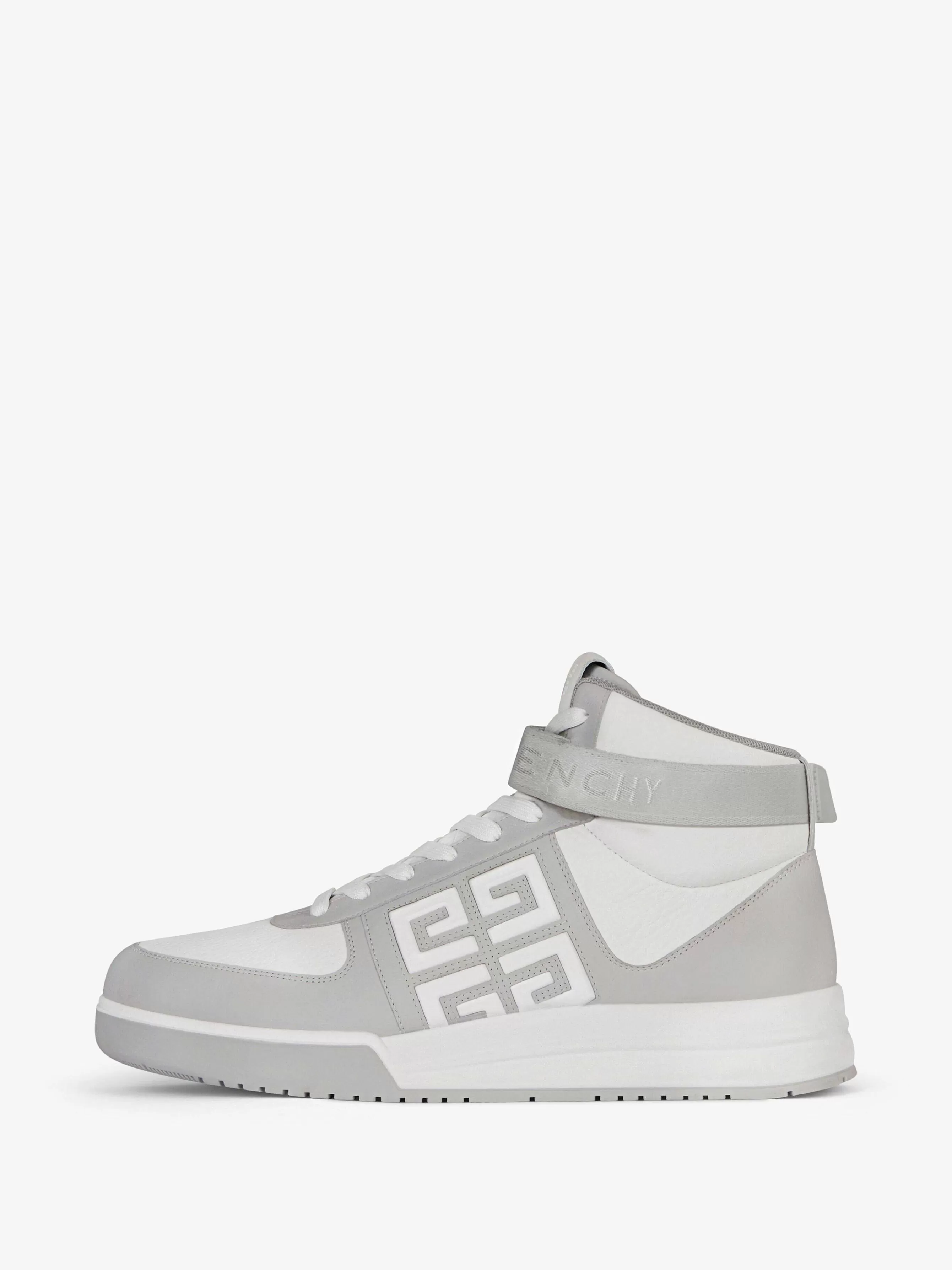 Givenchy G4>Baskets Montantes G4 En Cuir Gris Blanc