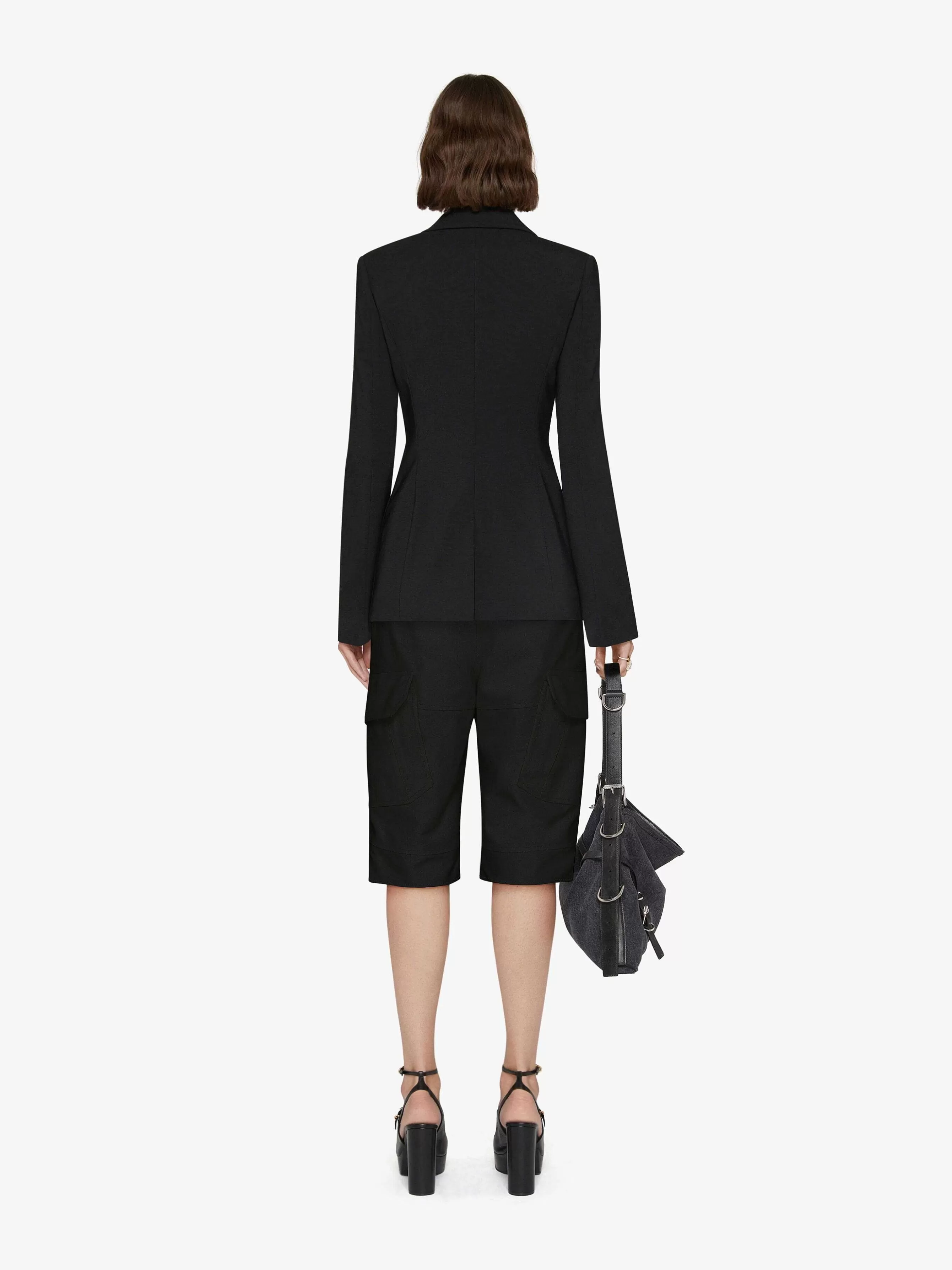 Givenchy Pantalon>Bermuda Cargo En Soie Noir