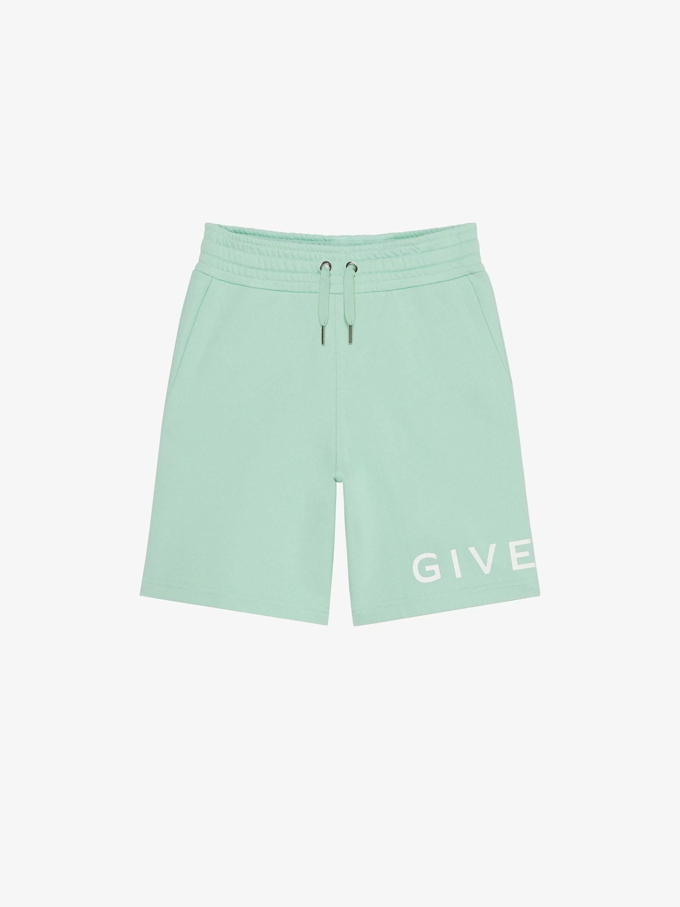 Givenchy Garçon (4 À 12 Ans)>Bermuda En Molleton Vert Menthe Clair