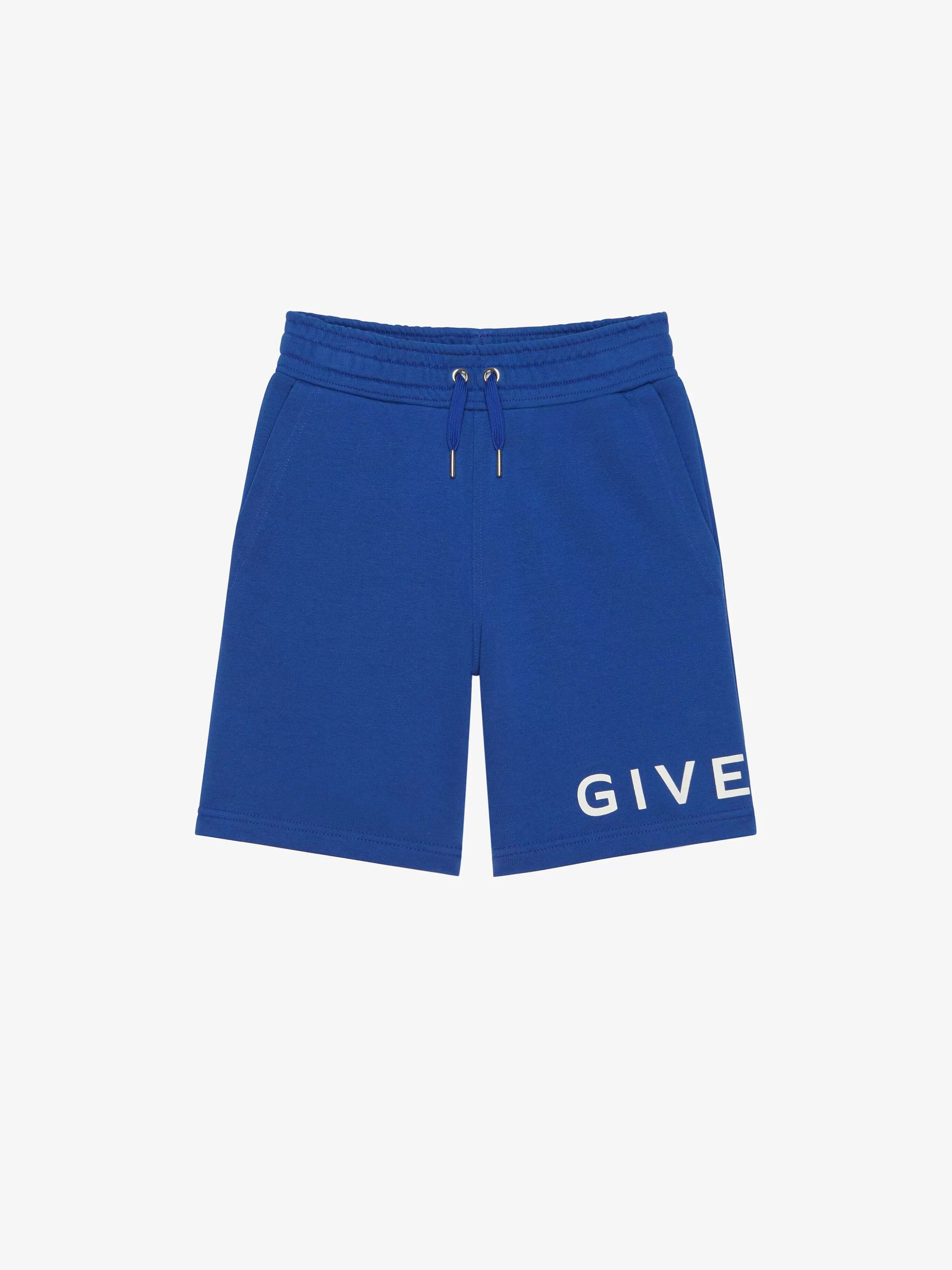 Givenchy Garçon (4 À 12 Ans)>Bermuda En Molleton Bleu Royal