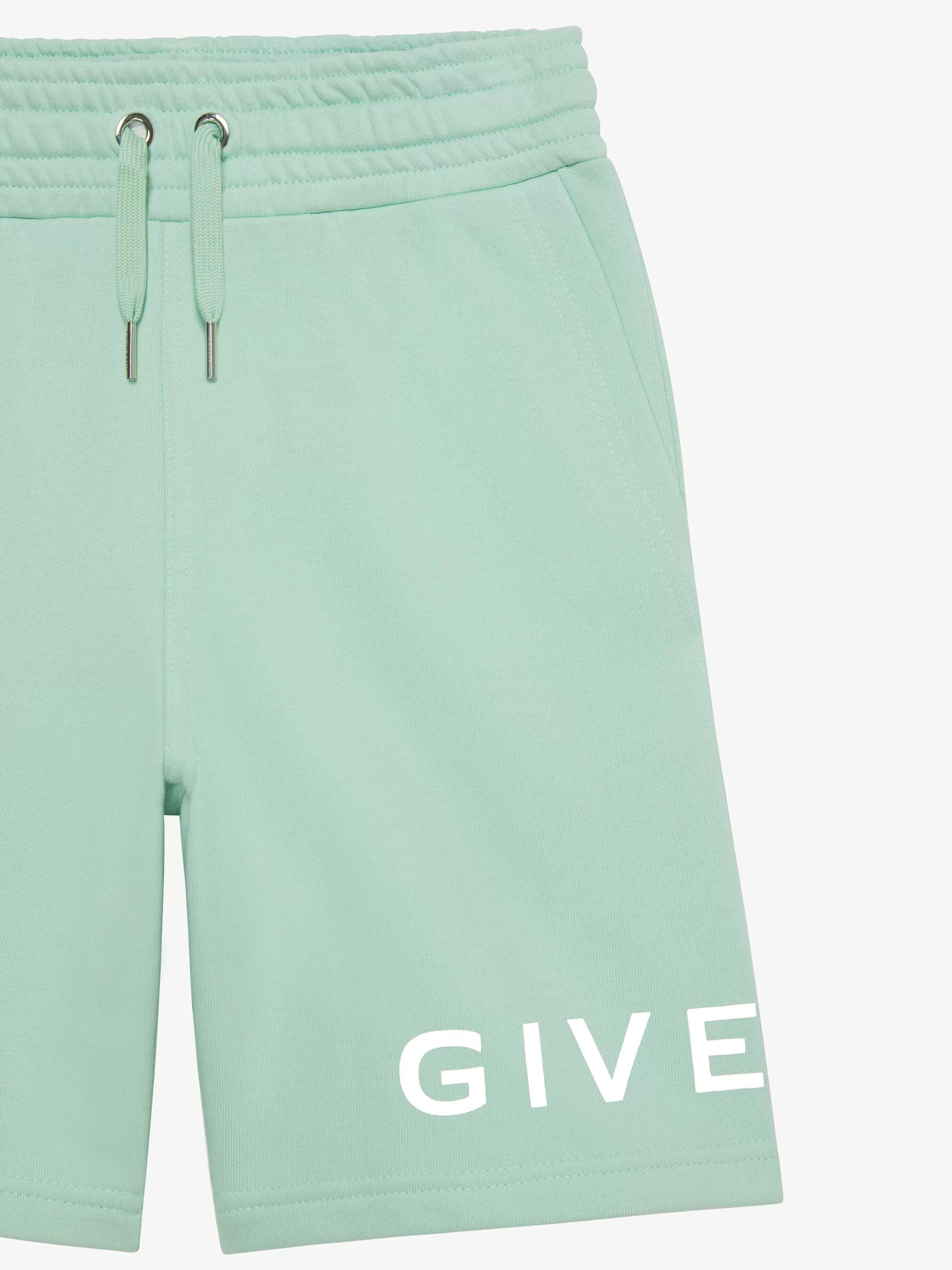 Givenchy Garçon (4 À 12 Ans)>Bermuda En Molleton Vert Menthe Clair