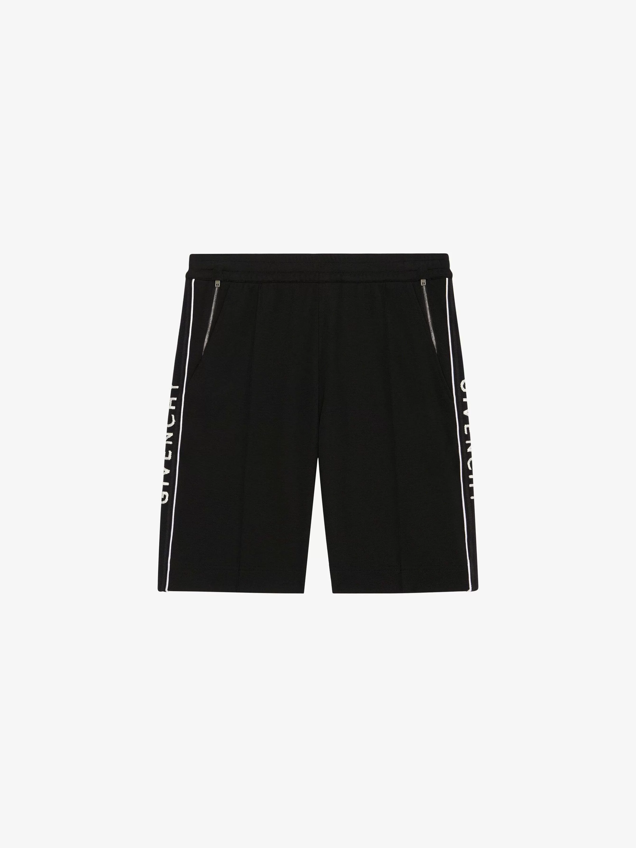 Givenchy Shorts>Bermuda En Molleton Avec Bandes Noir