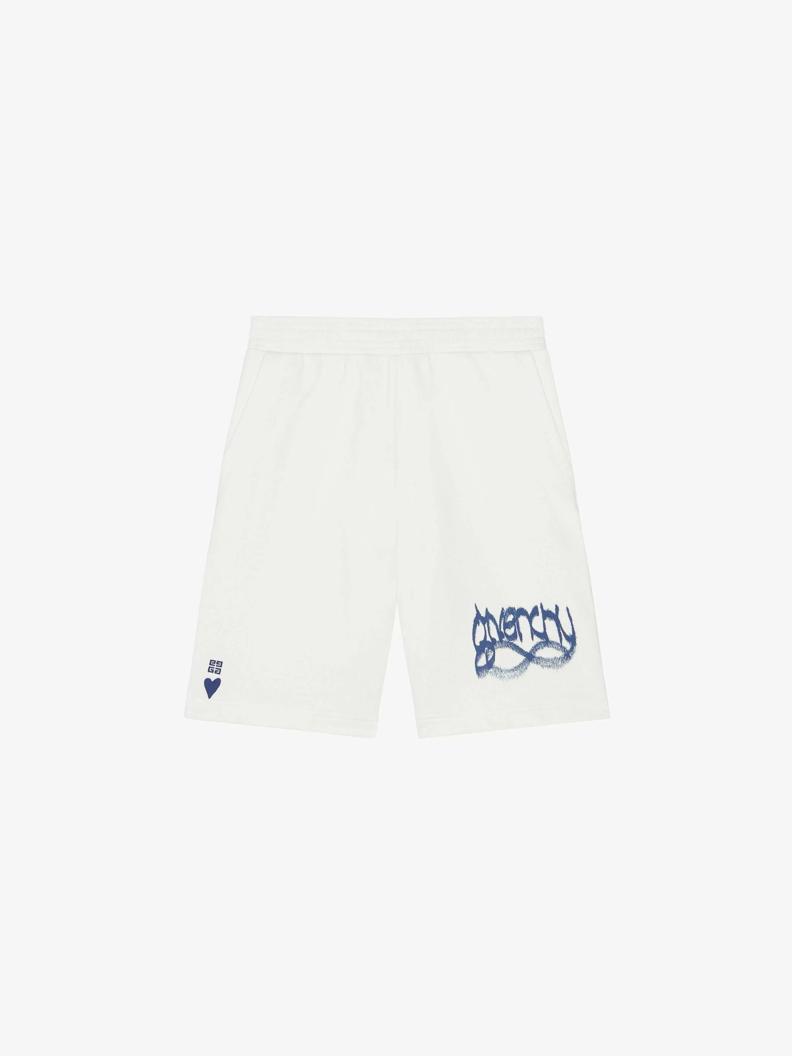 Givenchy Shorts>Bermuda En Molleton Avec Imprime Lnfinity Blanc