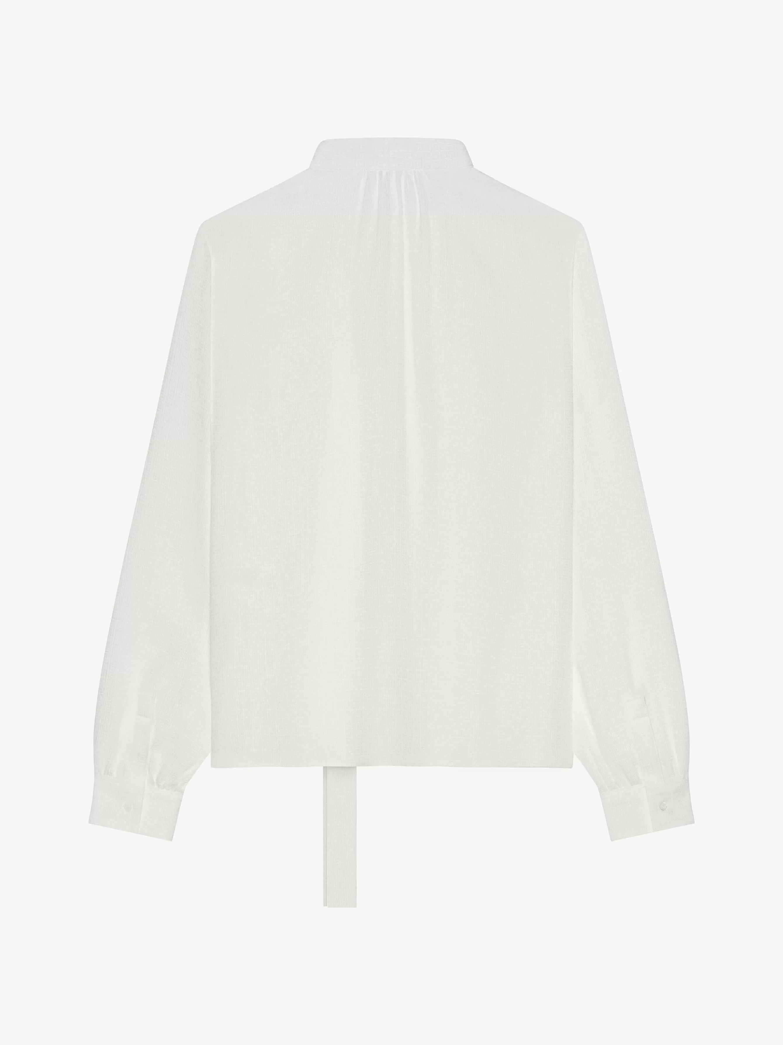 Givenchy Hauts Et Chemises>Blouse En Soie 4G Avec Lavalliere Blanc