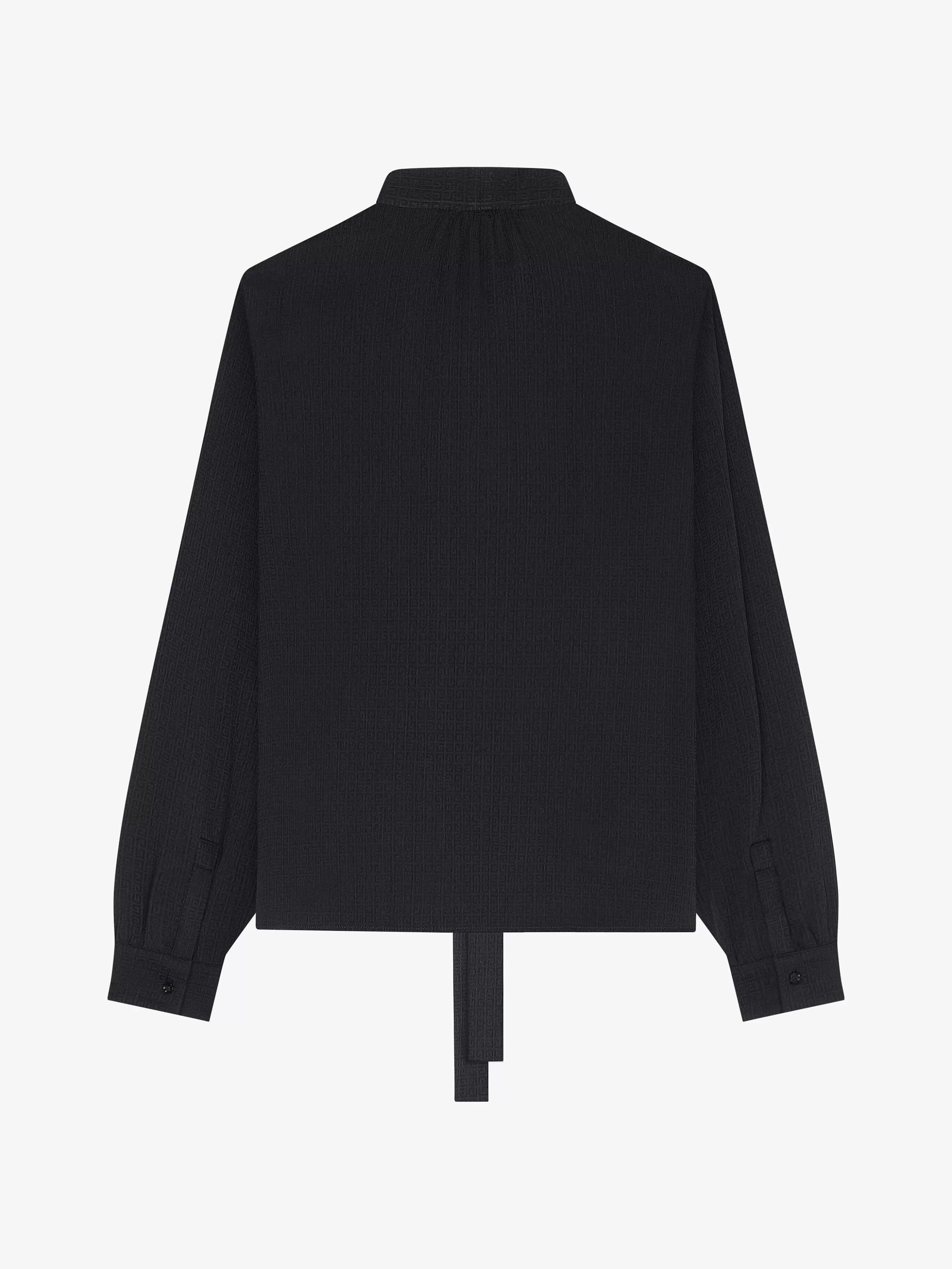 Givenchy Hauts Et Chemises>Blouse En Soie 4G Avec Lavalliere Noir