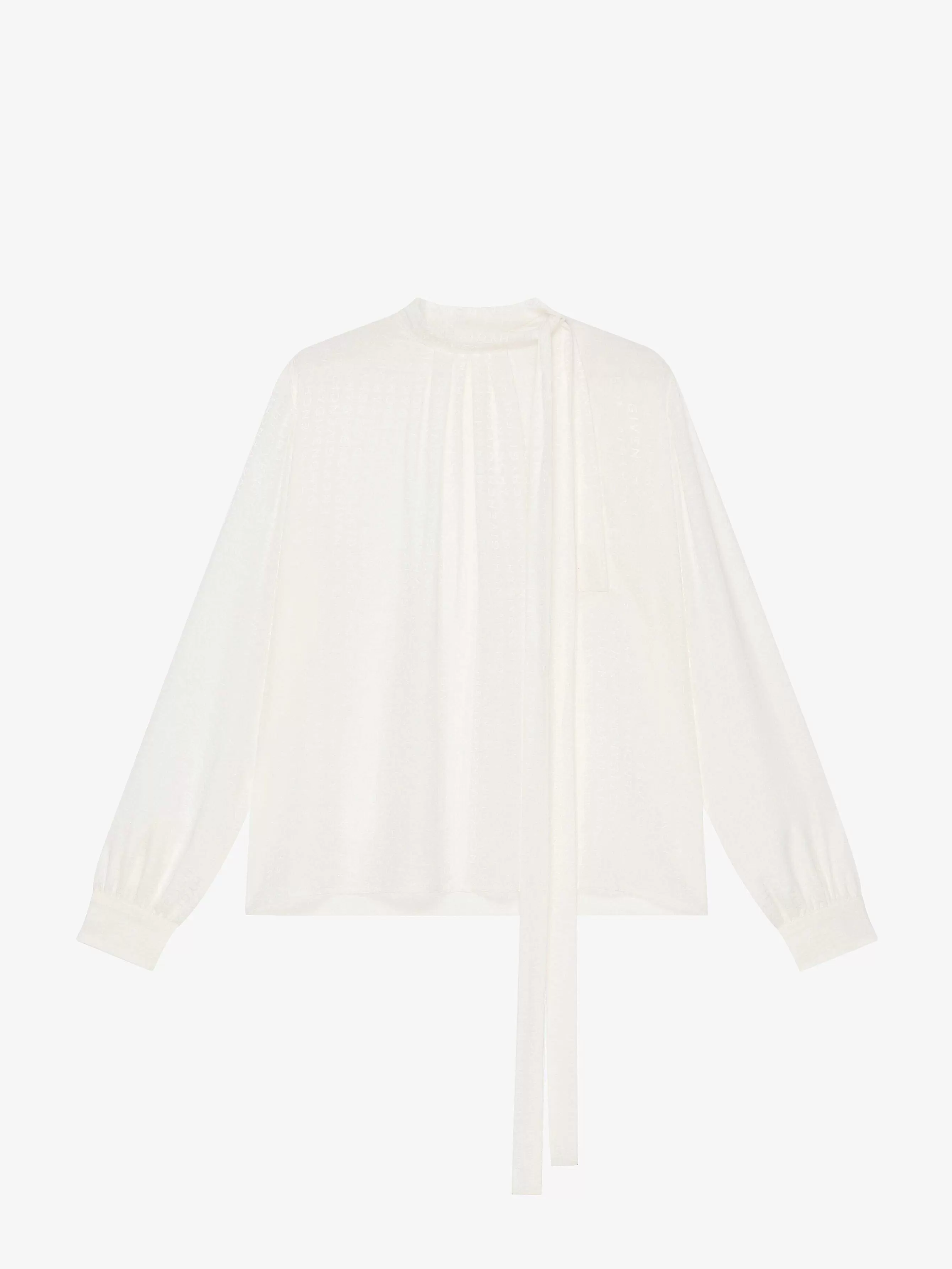 Givenchy Hauts Et Chemises>Blouse En Soie Avec Lavalliere Blanc