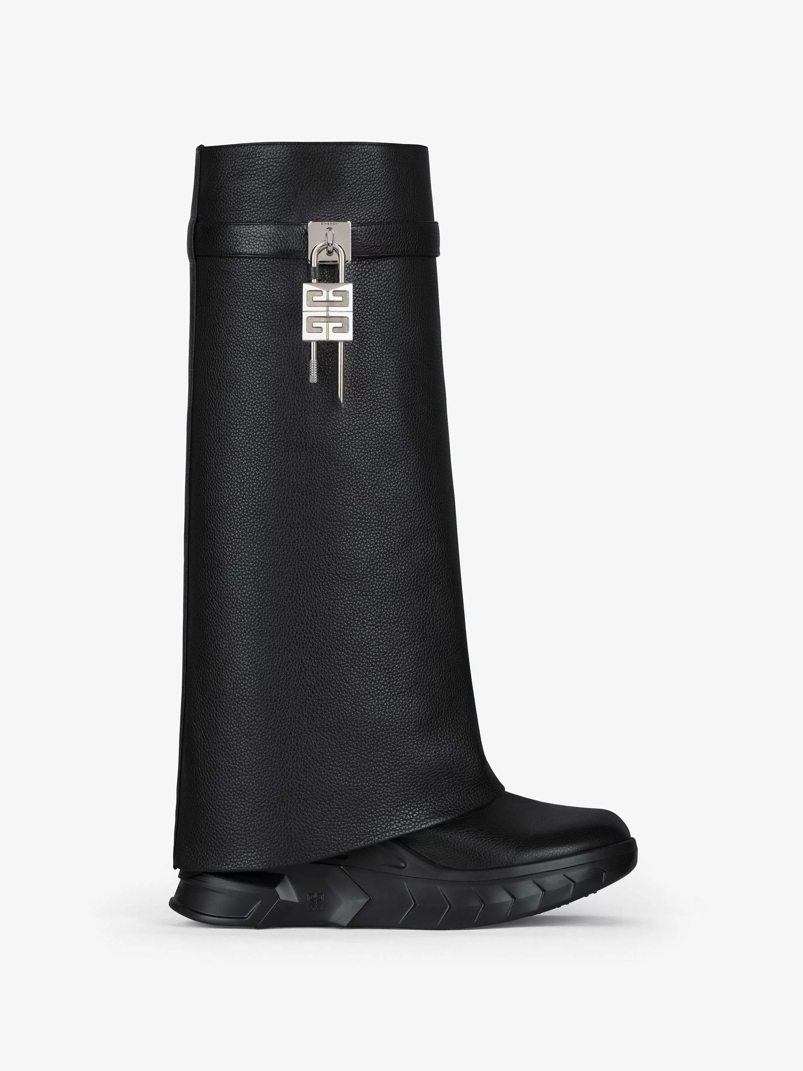 Givenchy Serrure A Requin>Bottes Motardes Shark Lock En Cuir Graine Noir