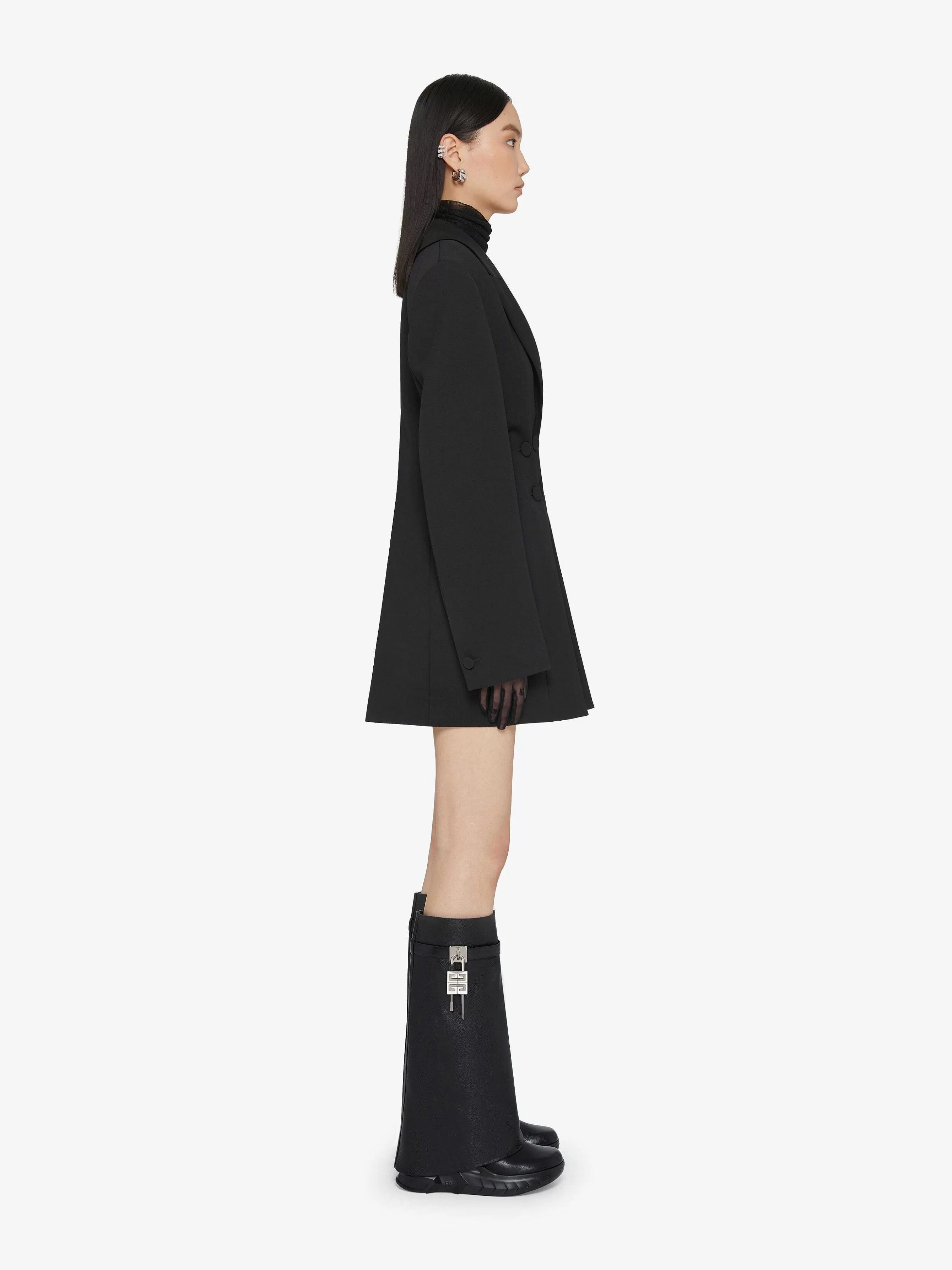 Givenchy Serrure A Requin>Bottes Motardes Shark Lock En Cuir Graine Noir