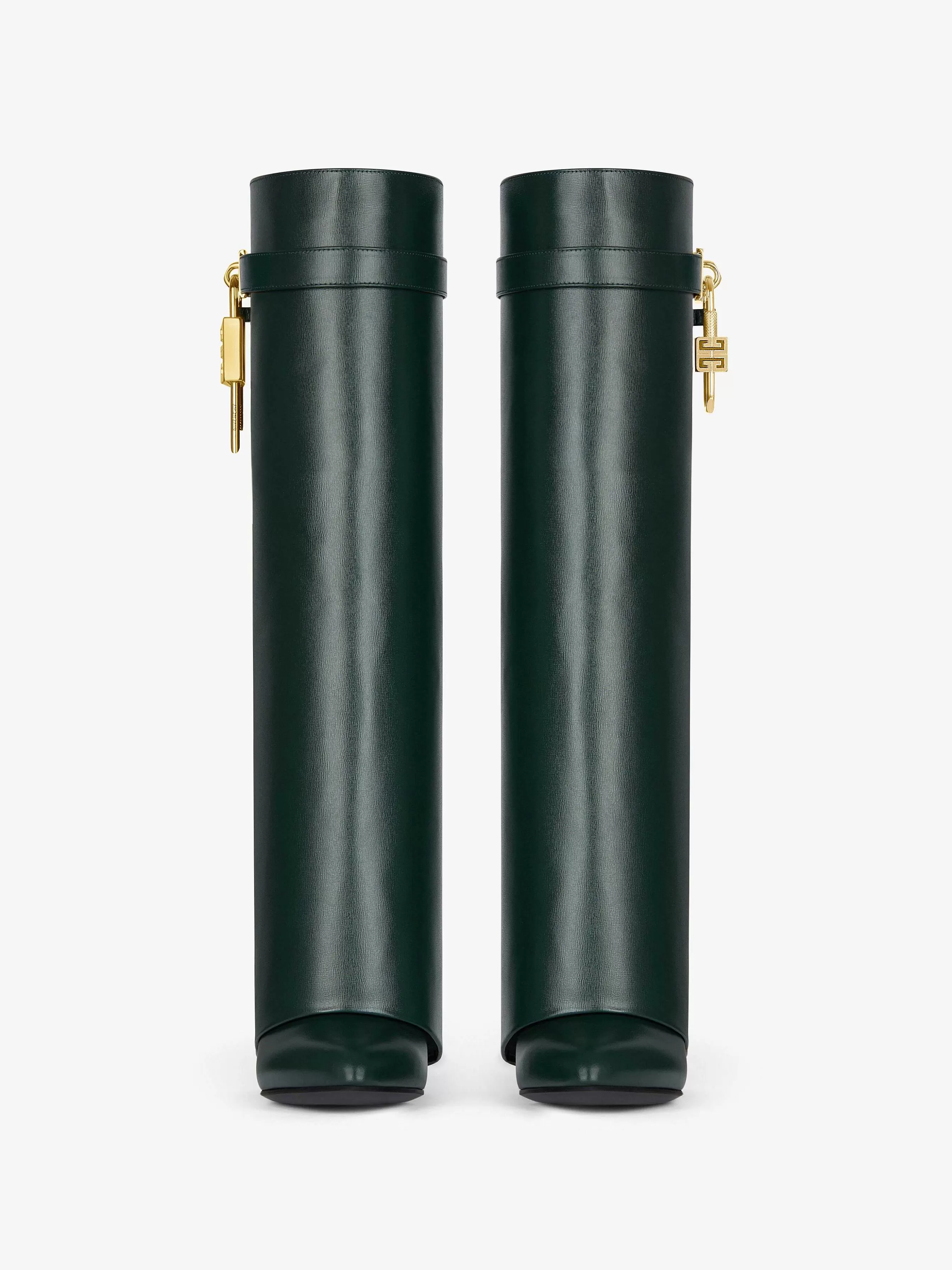 Givenchy Bottes Et Bottines>Bottes Shark Lock En Cuir Foret Verte