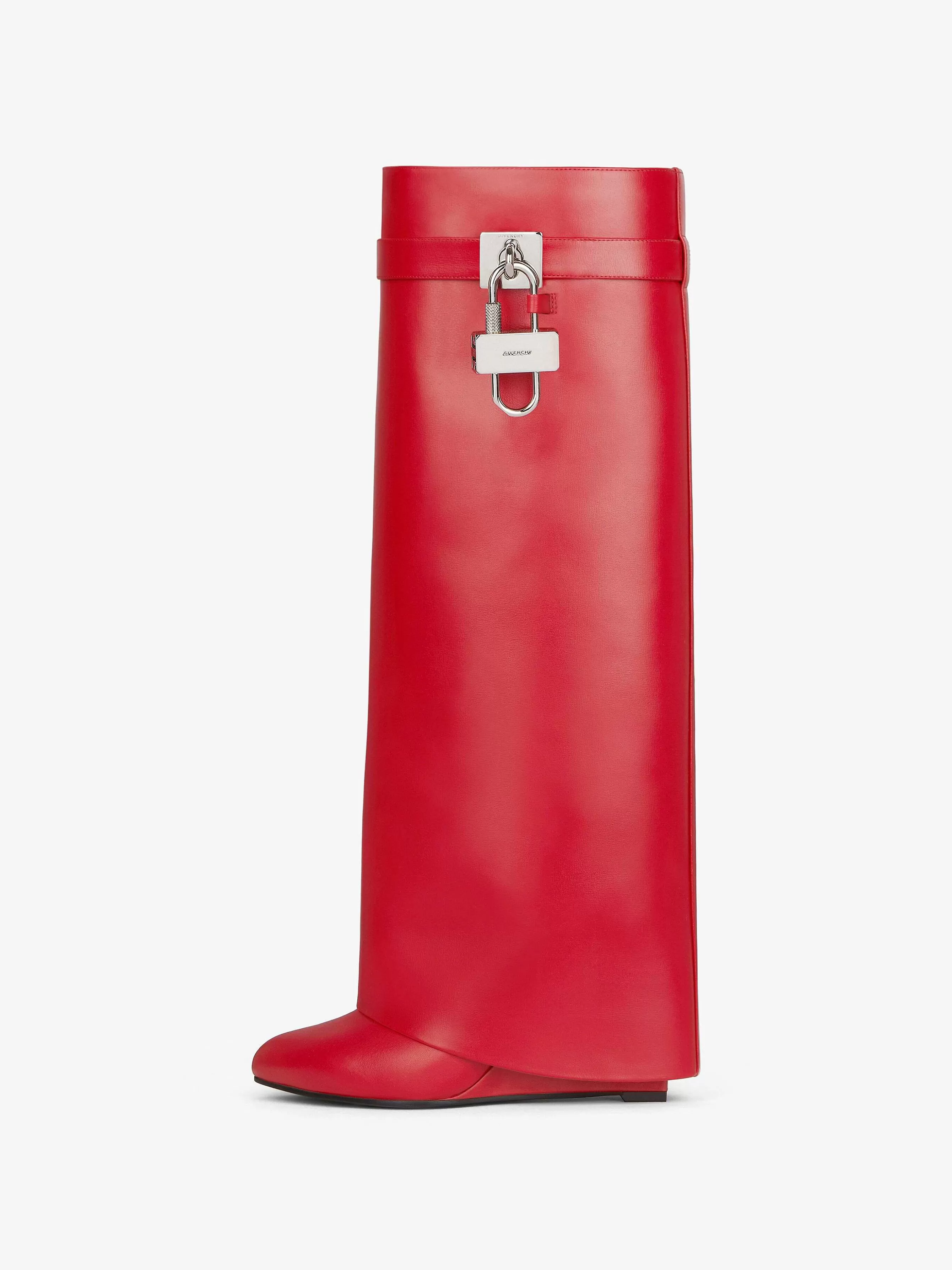 Givenchy Bottes Et Bottines>Bottes Shark Lock En Cuir Rouge