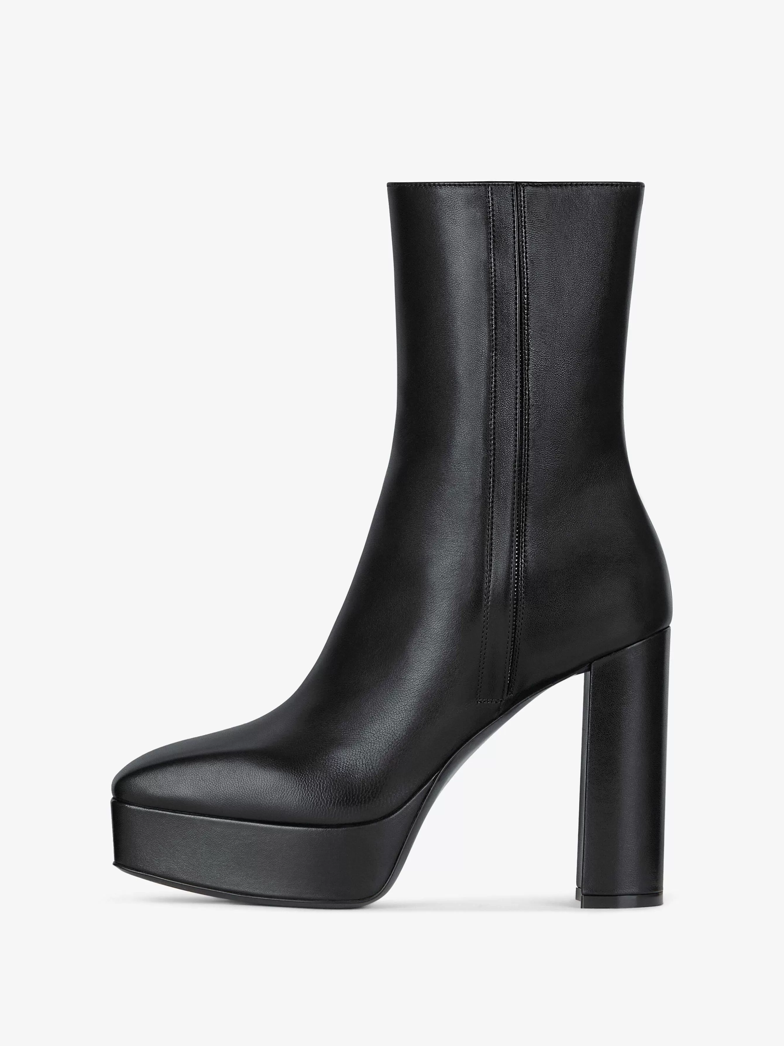 Givenchy Bottes Et Bottines>Bottines A Plateforme G Lock En Cuir Noir