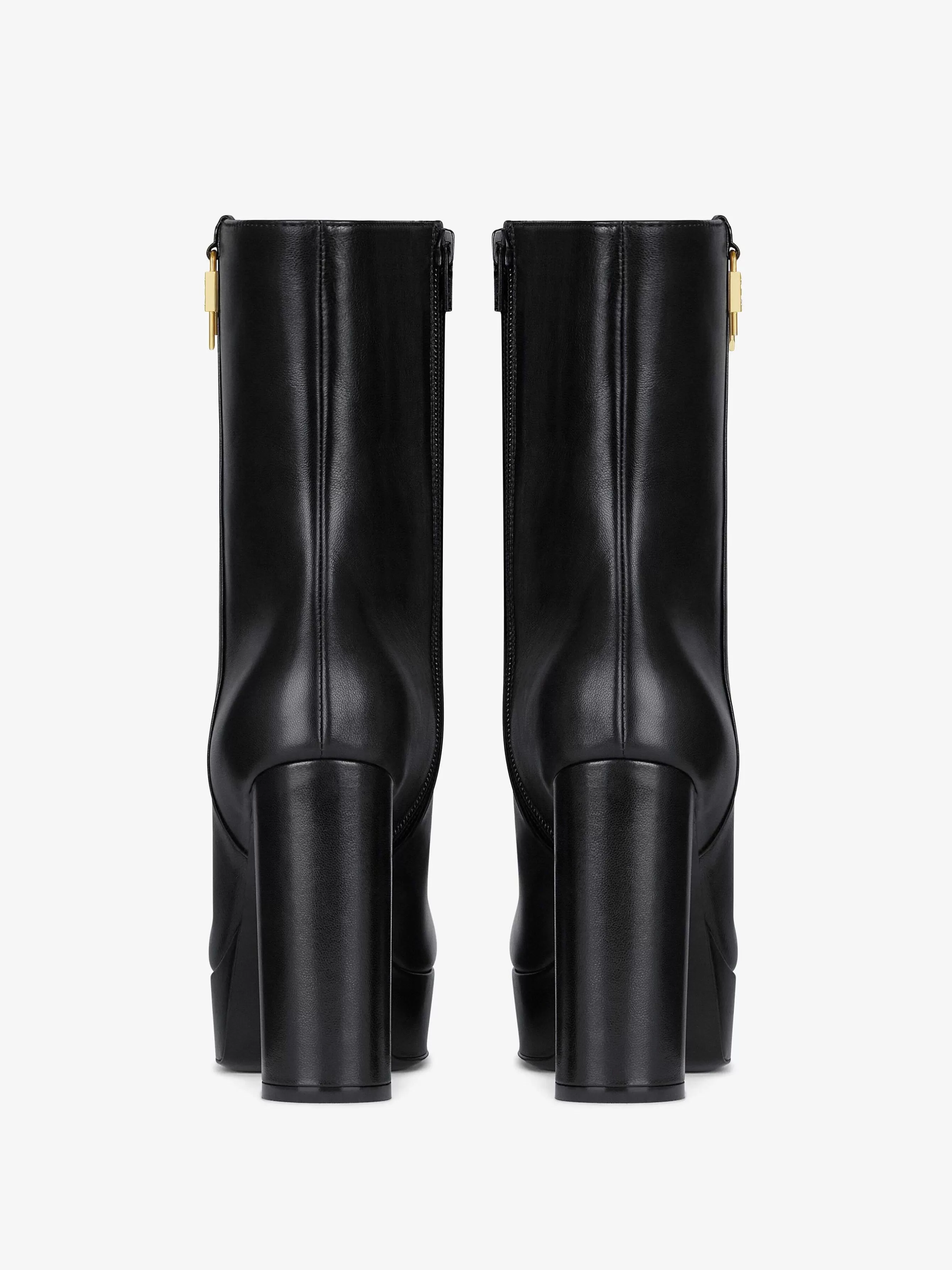 Givenchy Bottes Et Bottines>Bottines A Plateforme G Lock En Cuir Noir