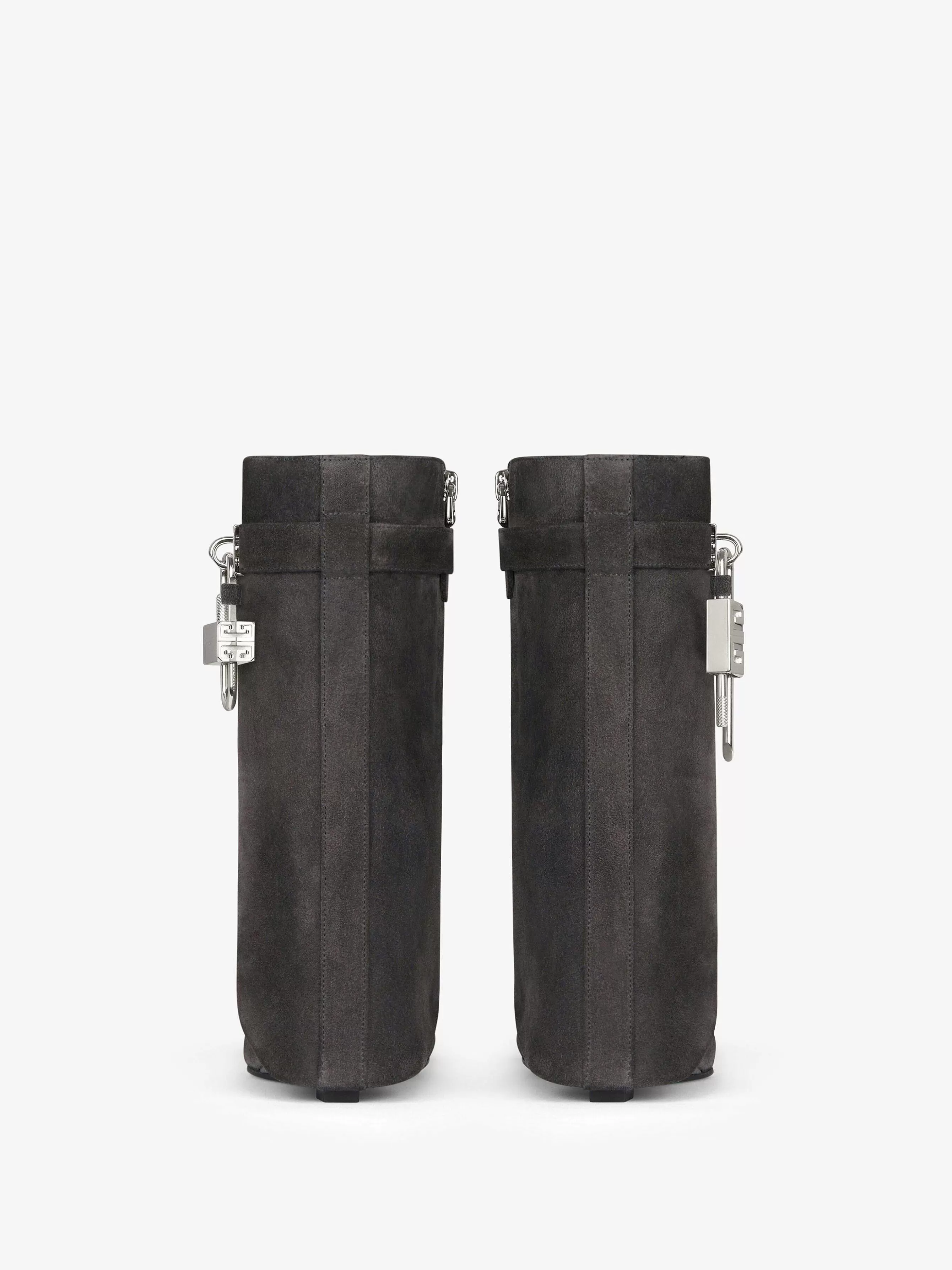 Givenchy Bottes Et Bottines>Bottines Shark Lock En Daim Gris Tempete