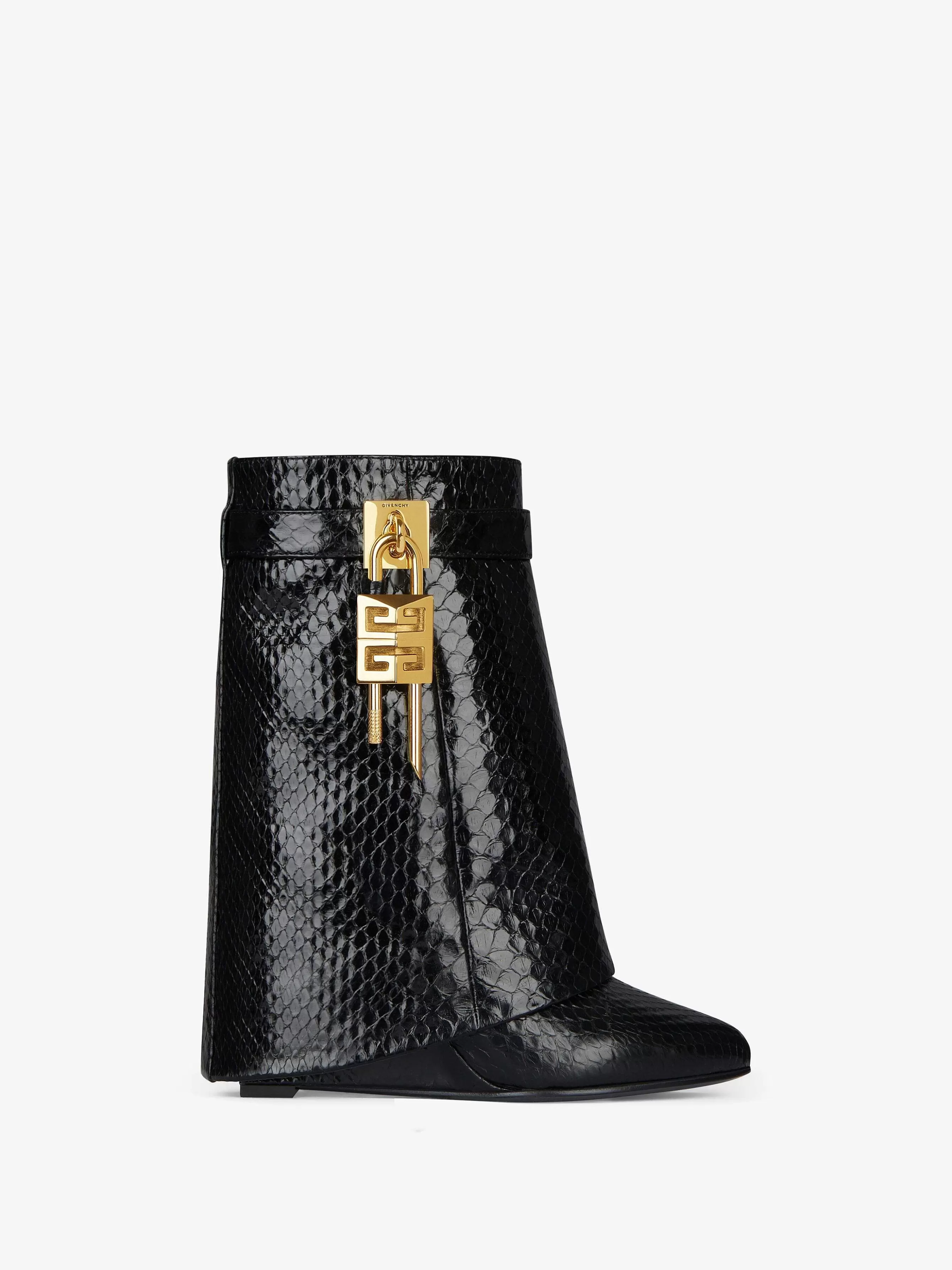 Givenchy Bottes Et Bottines>Bottines Shark Lock En Python Noir