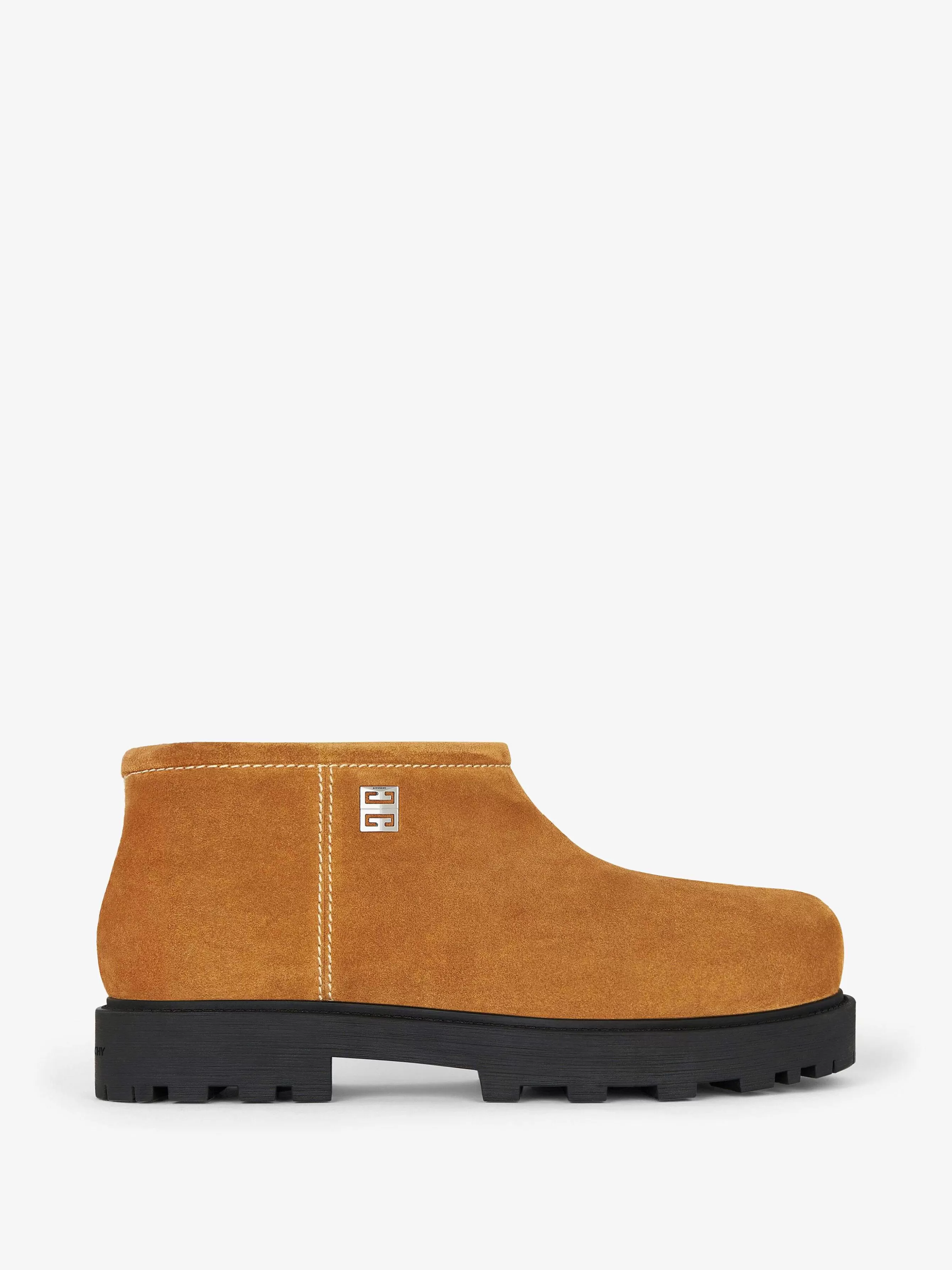 Givenchy Bottes & Derbies>Bottines Storm En Daim Et Shearling Chameau Beige