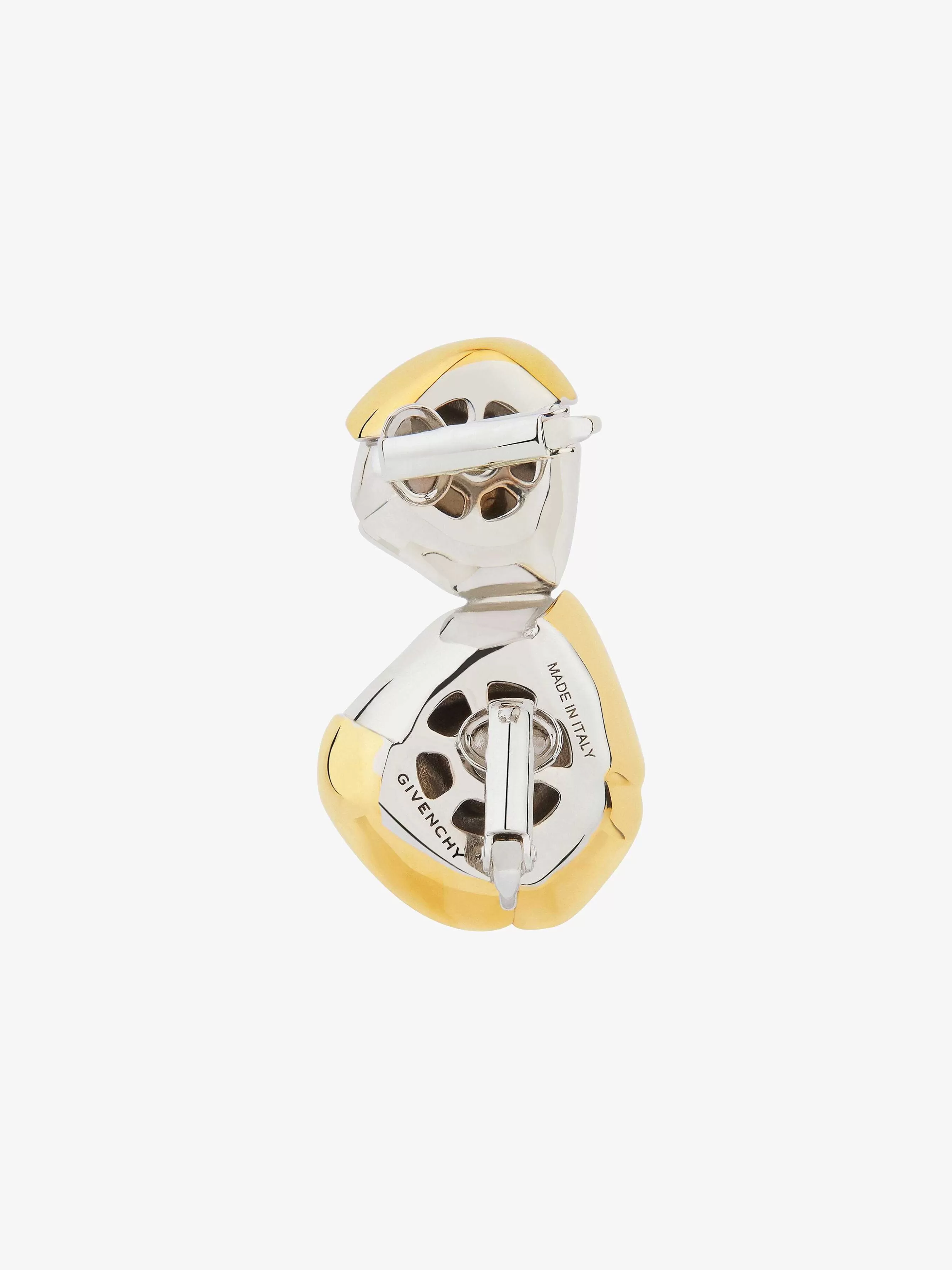 Givenchy Bijoux>Boucle D'Oreille Clip Fleur En Metal Avec Cristaux Dore/Argente