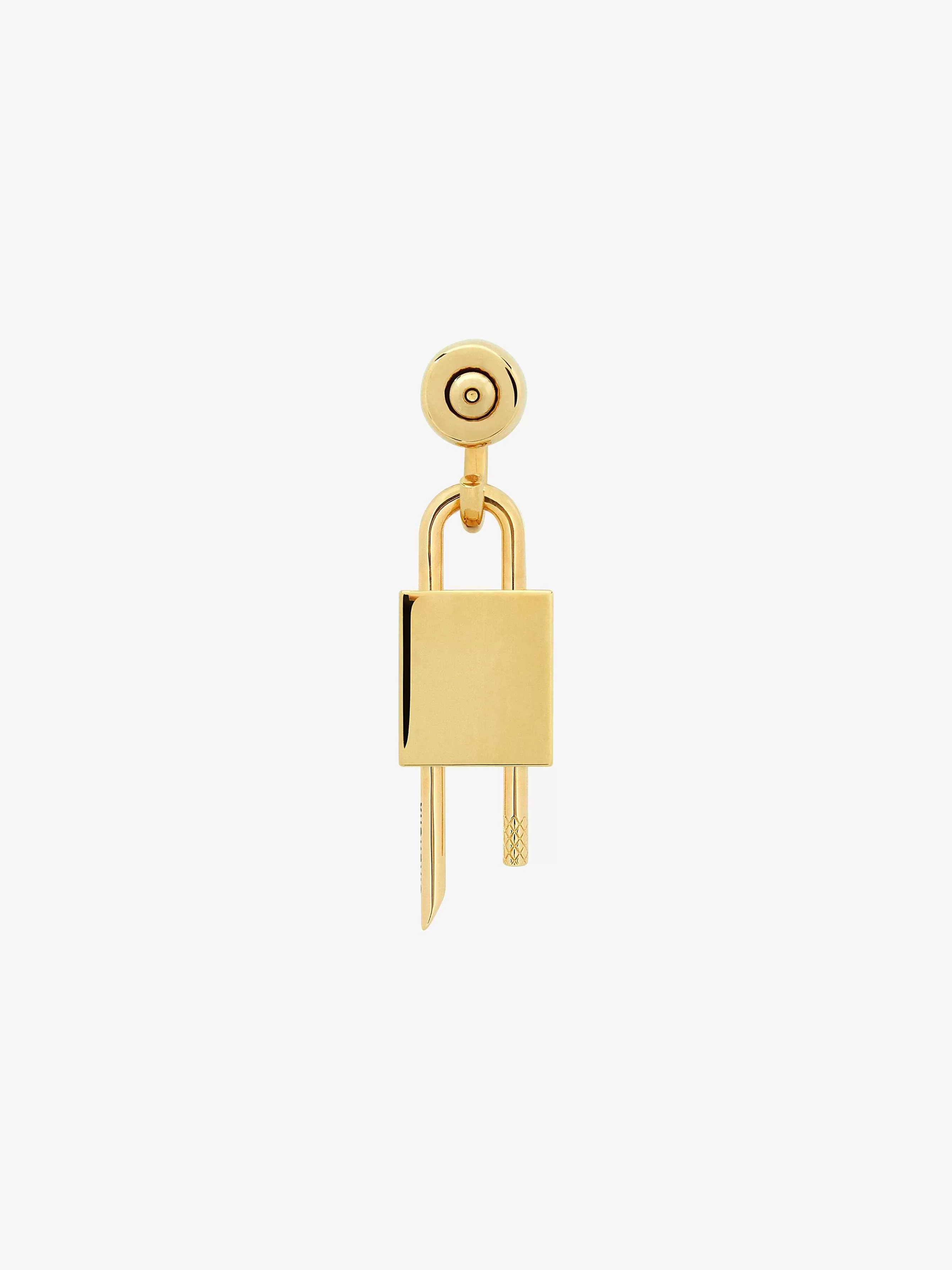 Givenchy Bijoux>Boucle D'Oreille Serrure En Metal Jaune Dore