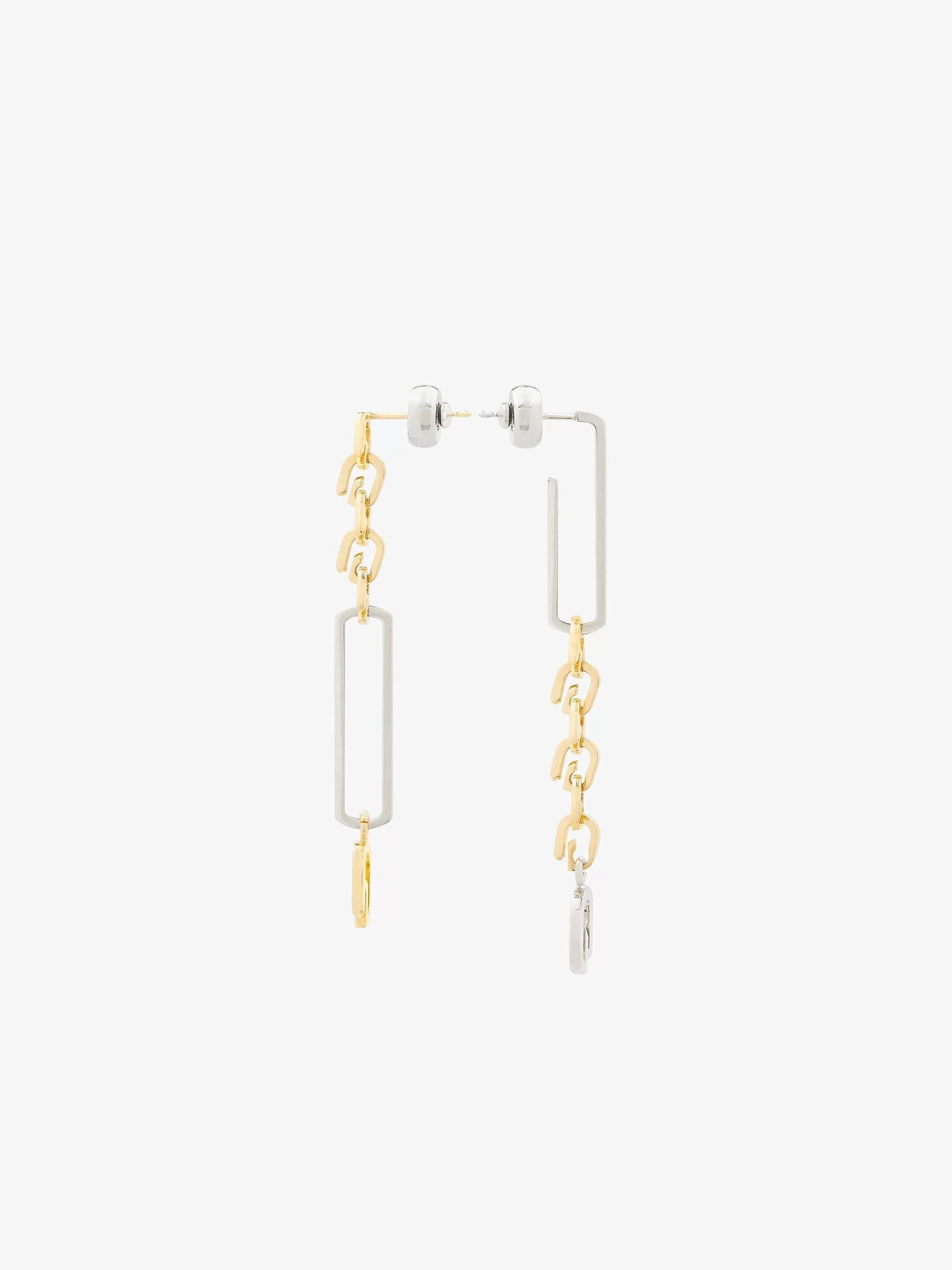 Givenchy Bijoux>Boucles D'Oreilles Asymetriques G Link Dore/Argente