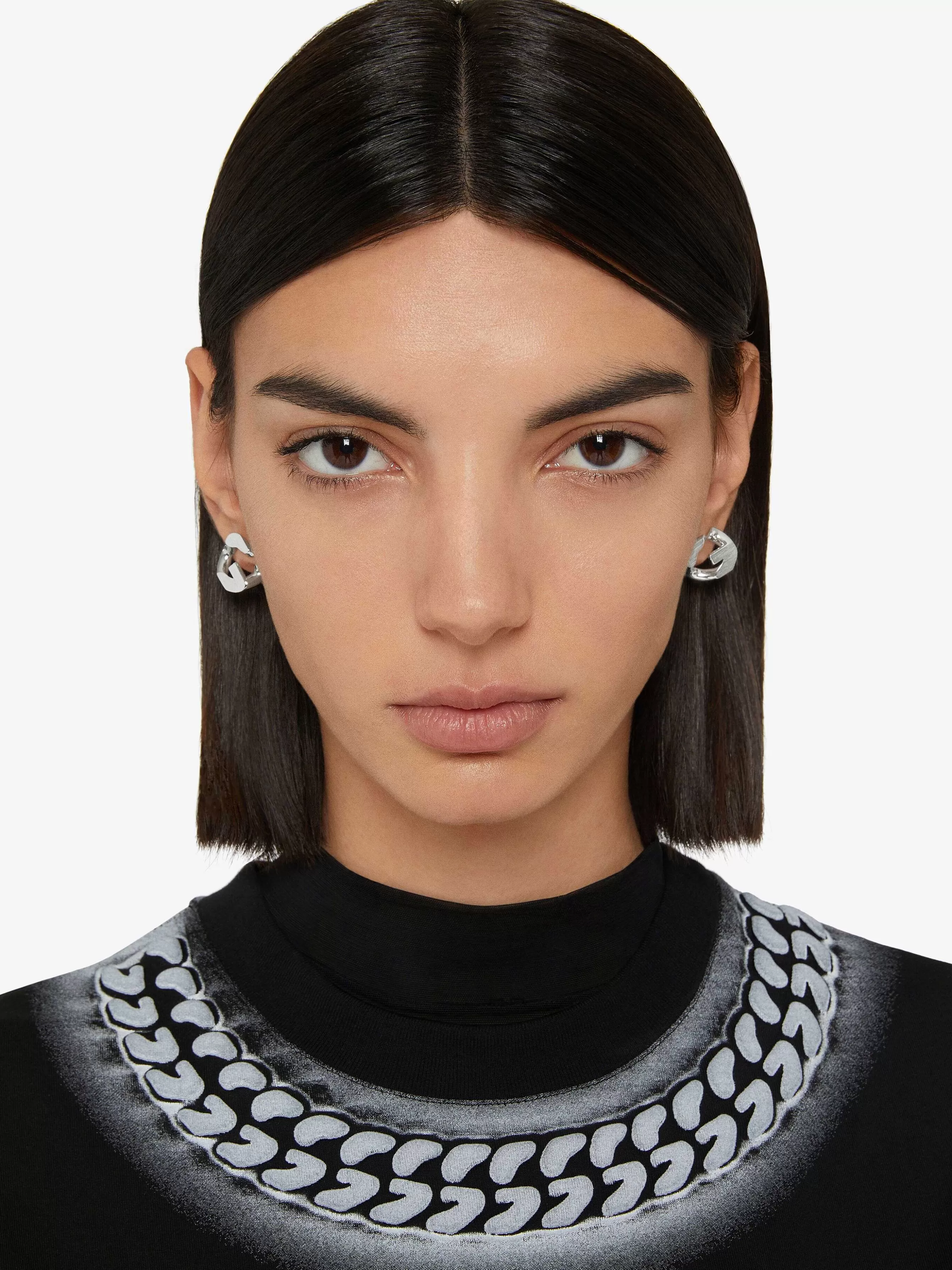 Givenchy Bijoux>Boucles D'Oreilles Chaine G Argente