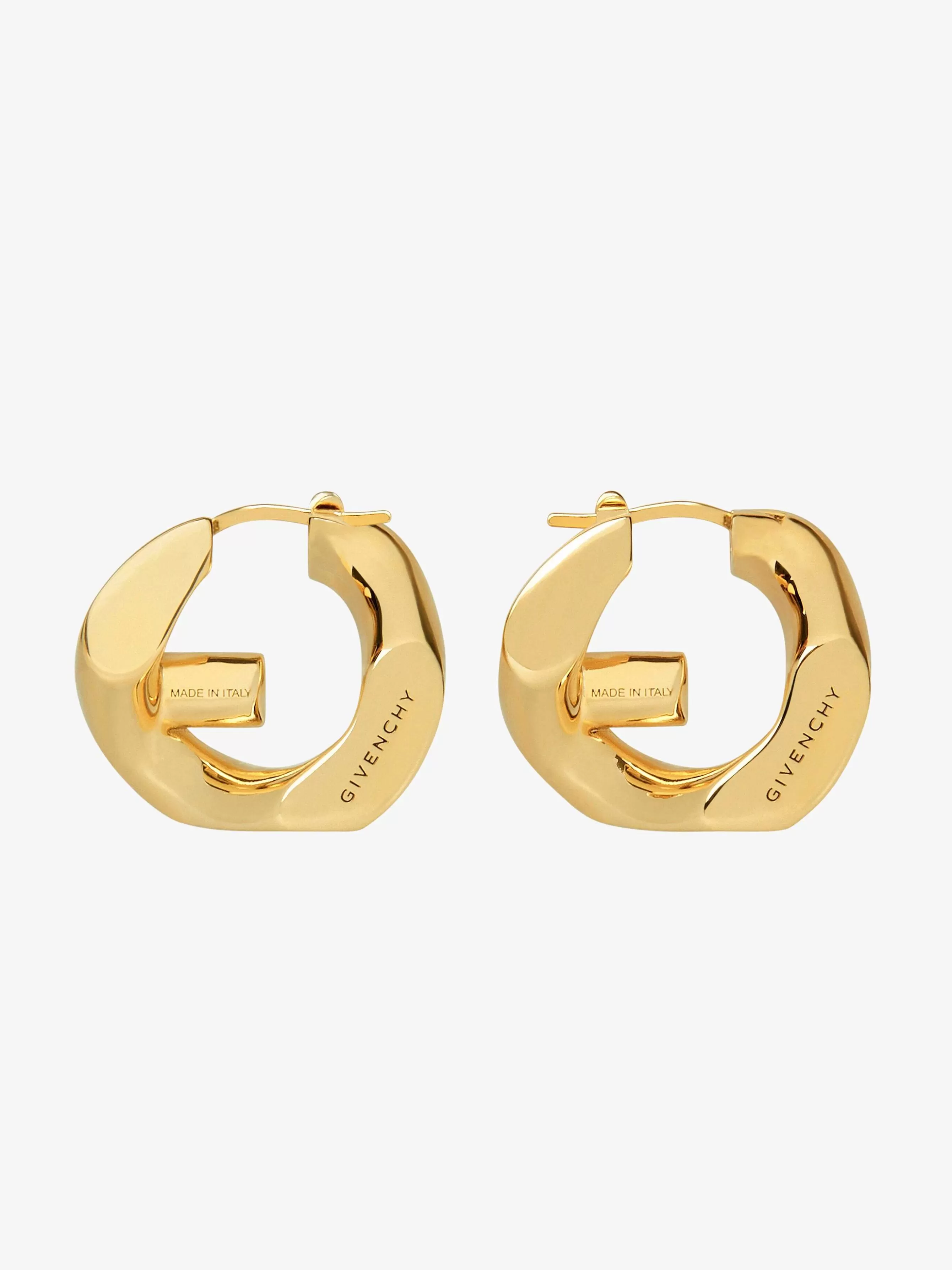 Givenchy Bijoux>Boucles D'Oreilles Chaine G En Metal Jaune Dore