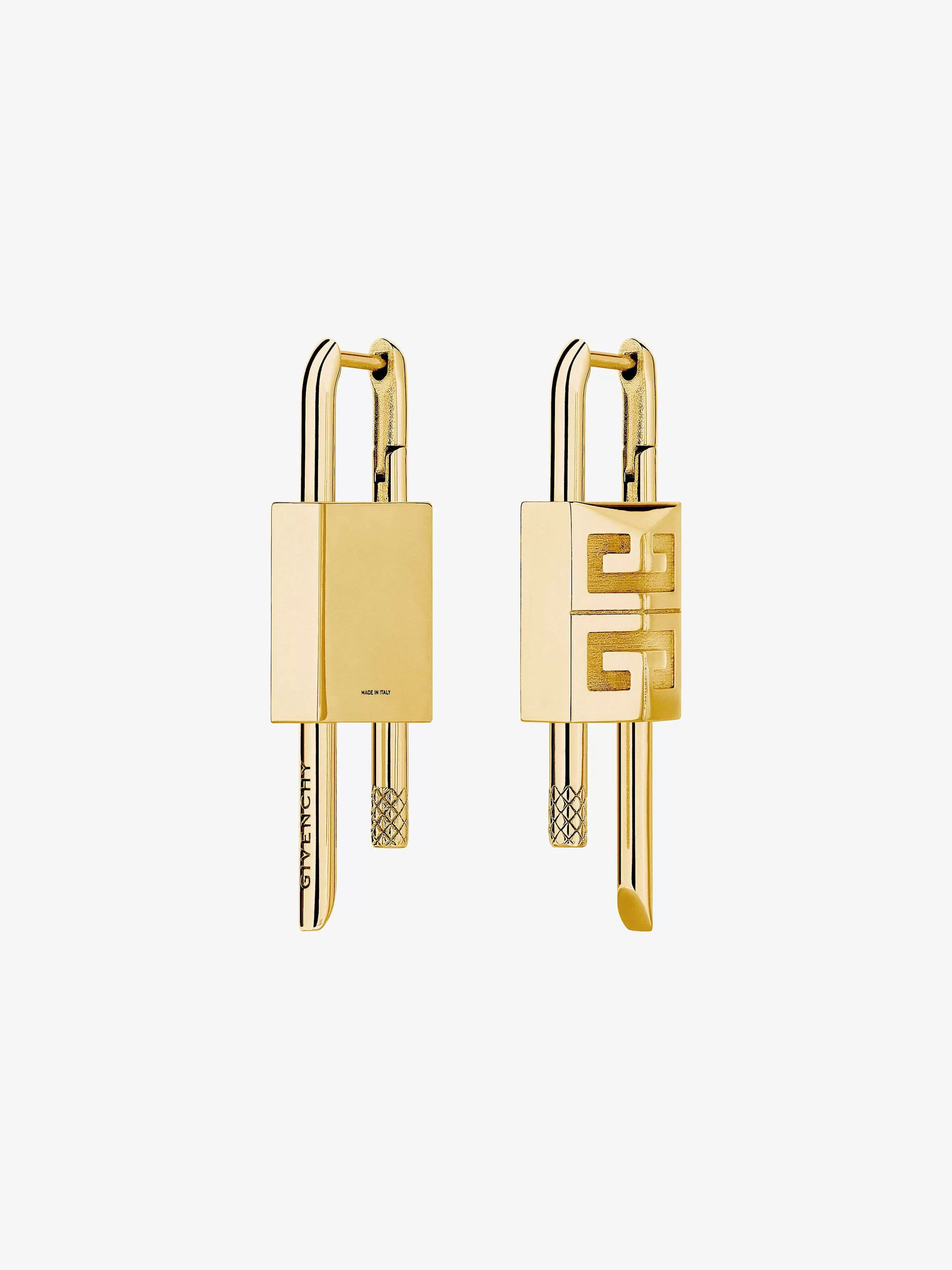 Givenchy Bijoux>Boucles D'Oreilles Serrure En Metal Jaune Dore