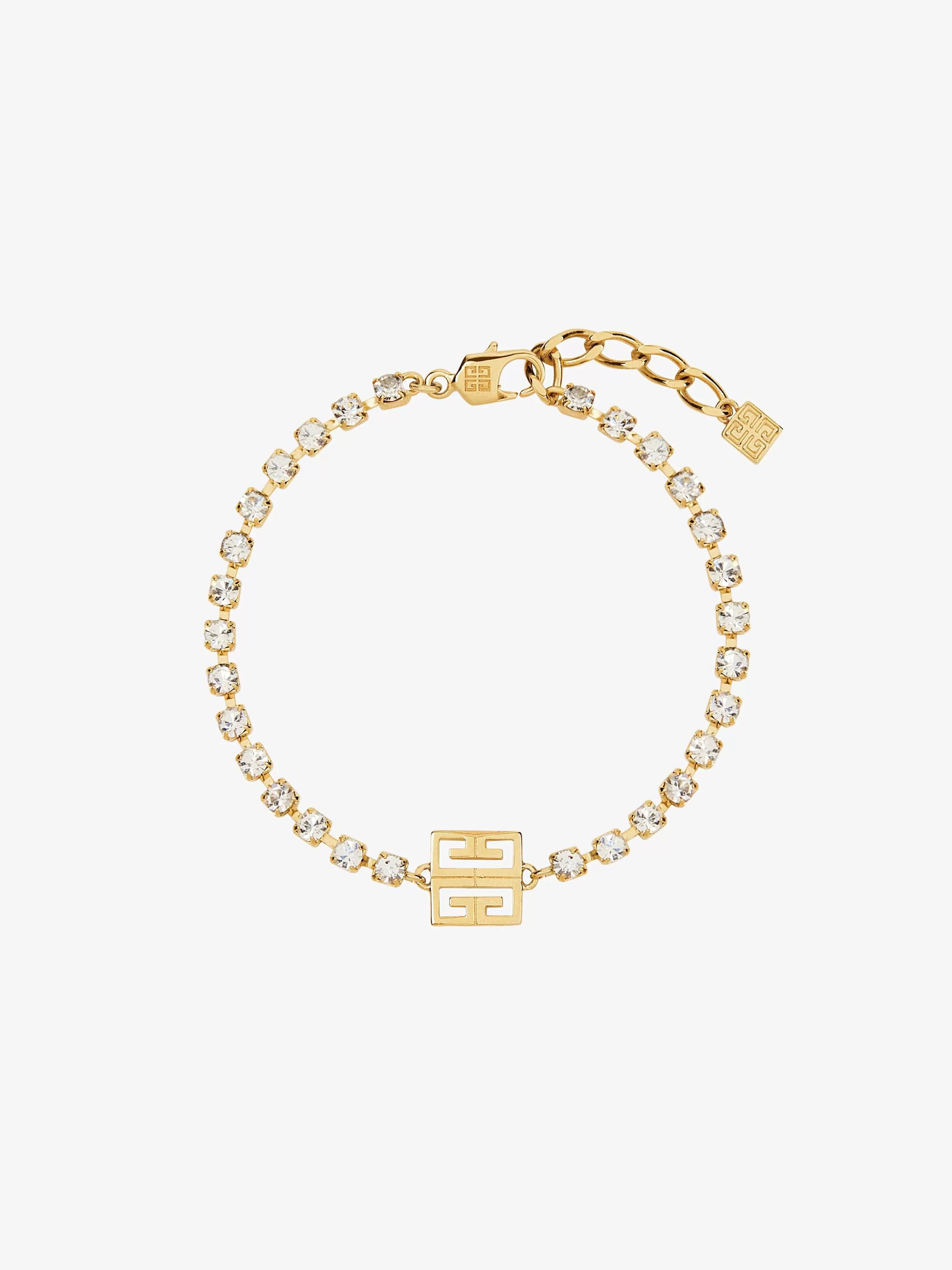 Givenchy Bijoux>Bracelet 4G En Metal Avec Cristaux Jaune Dore