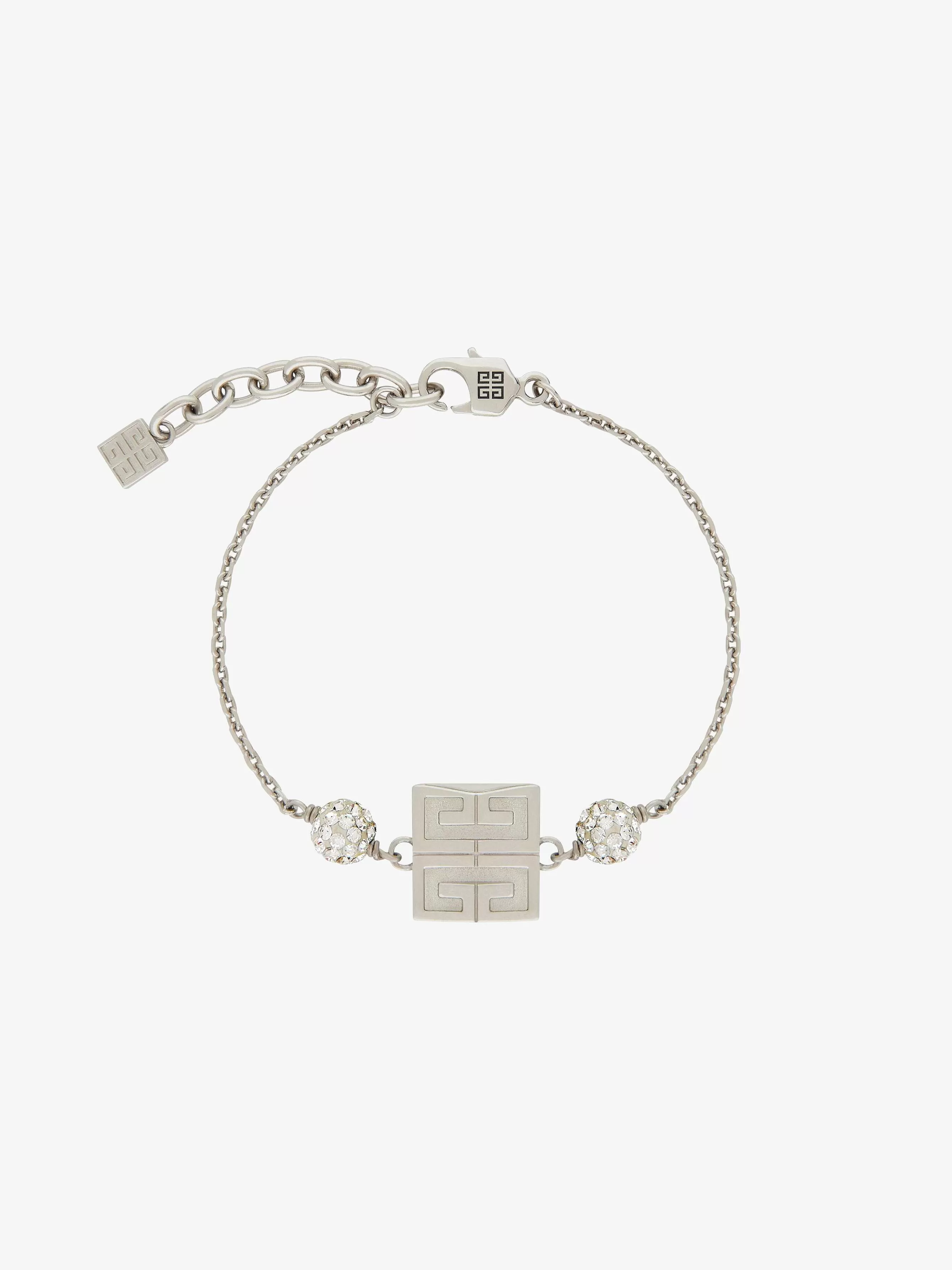 Givenchy Bijoux>Bracelet 4G En Metal Avec Cristaux Argente