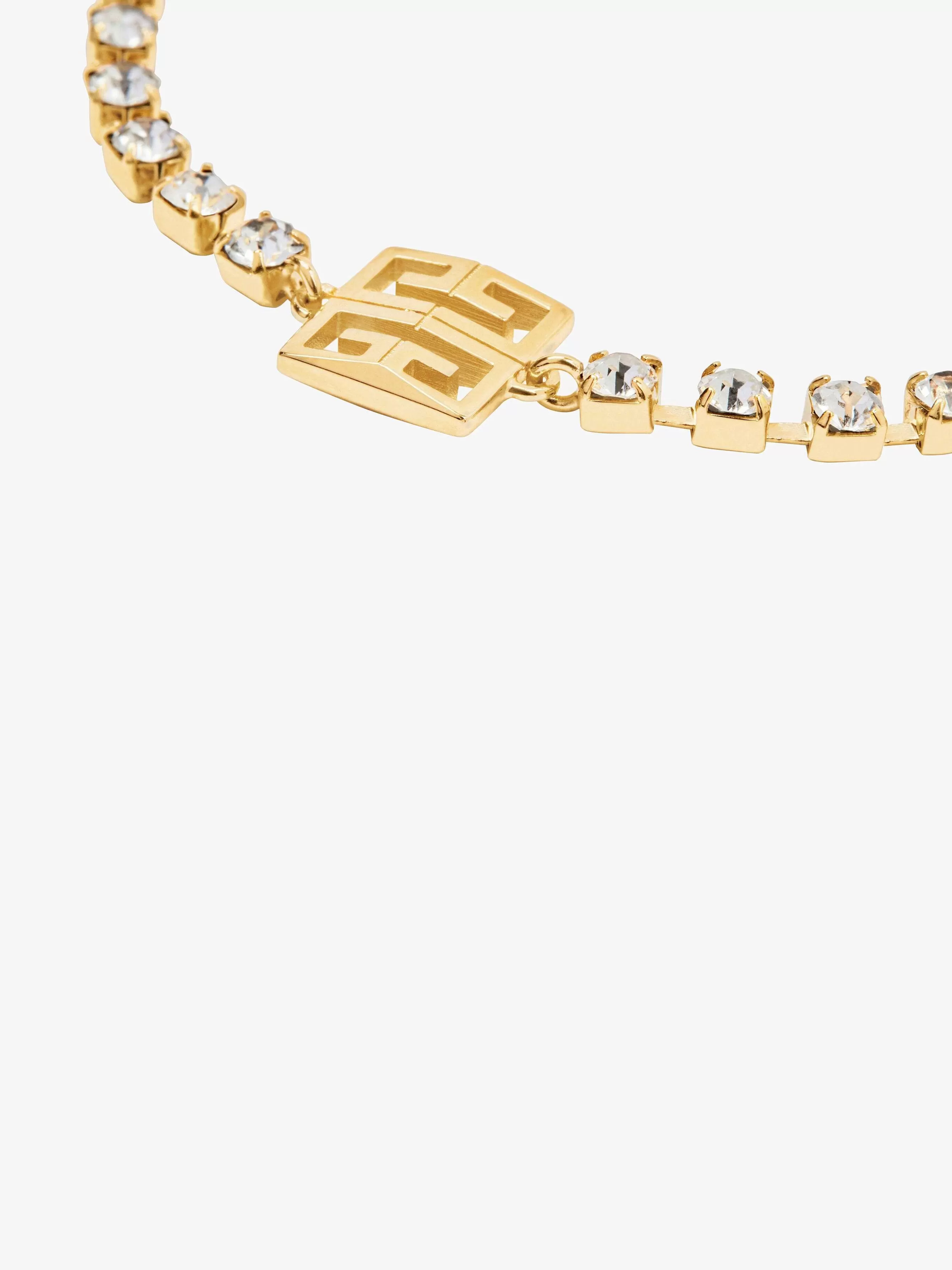 Givenchy Bijoux>Bracelet 4G En Metal Avec Cristaux Jaune Dore