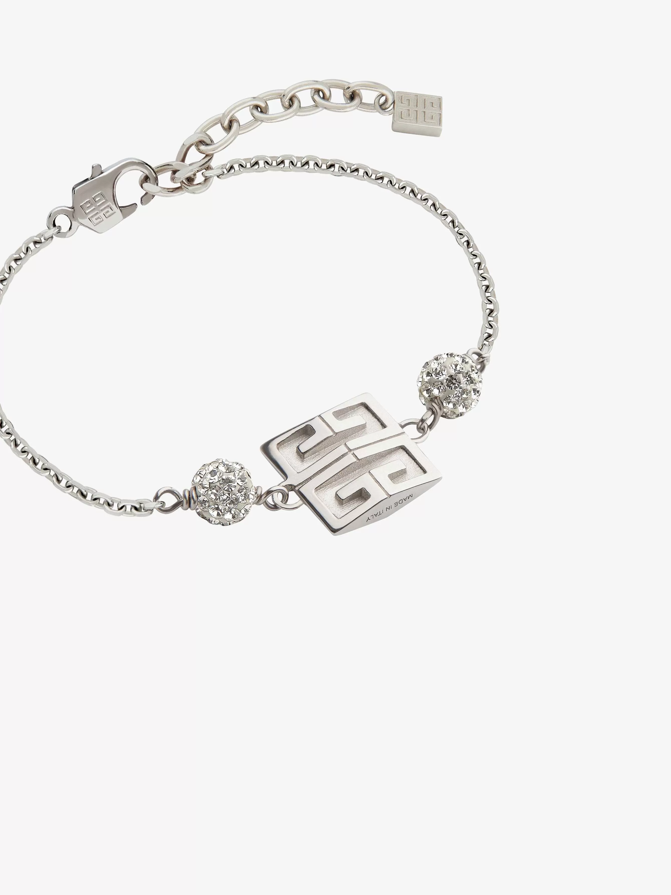 Givenchy Bijoux>Bracelet 4G En Metal Avec Cristaux Argente