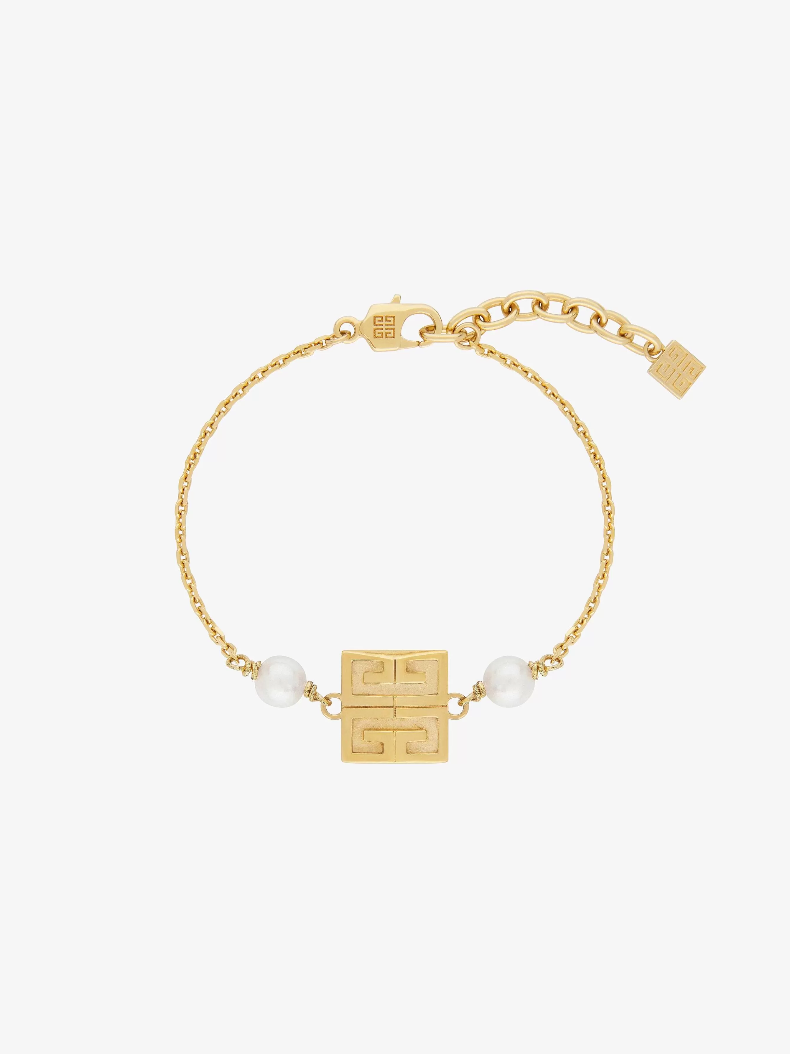 Givenchy Bijoux>Bracelet 4G En Metal Avec Perles Jaune Dore