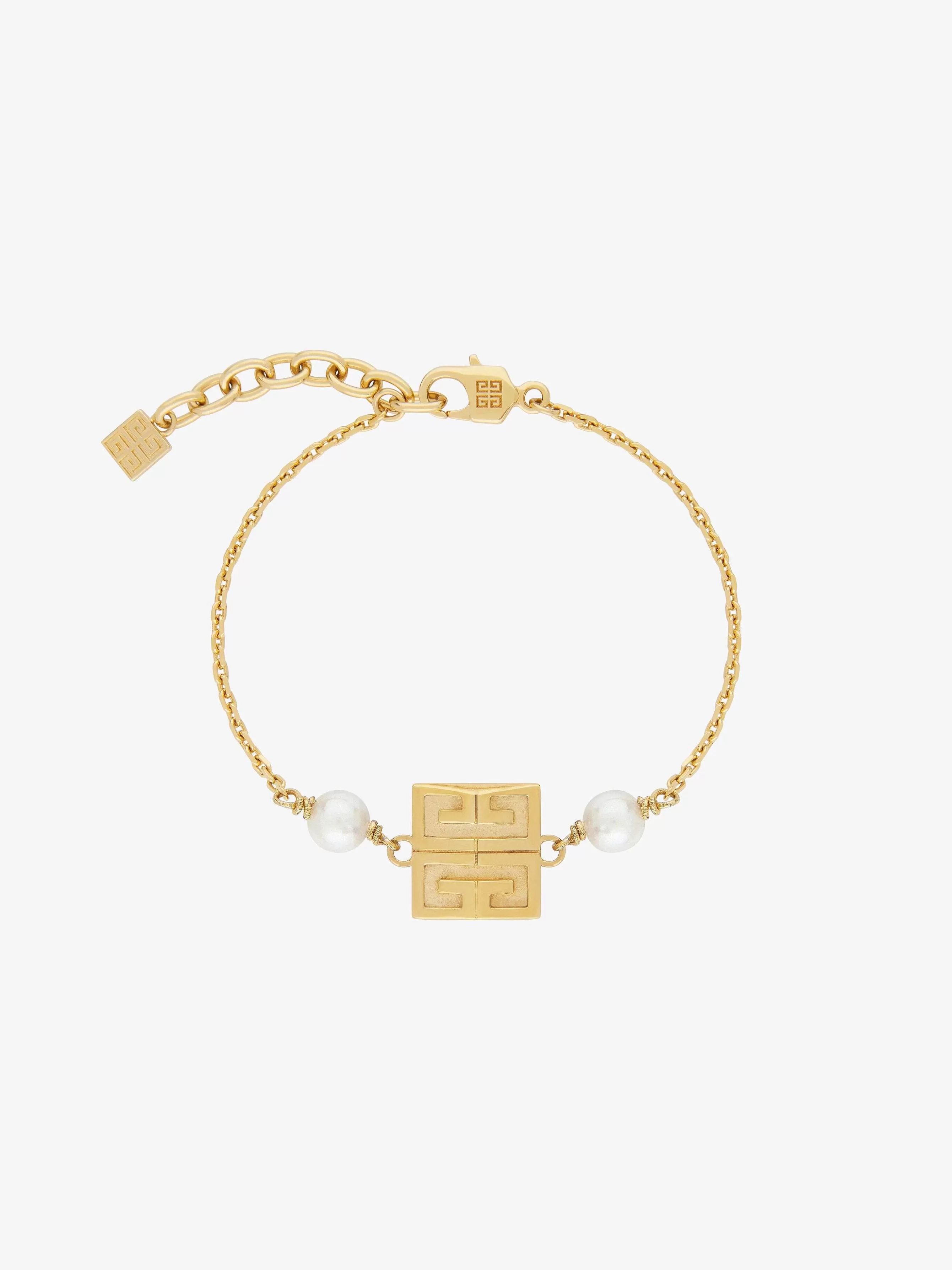 Givenchy Bijoux>Bracelet 4G En Metal Avec Perles Jaune Dore