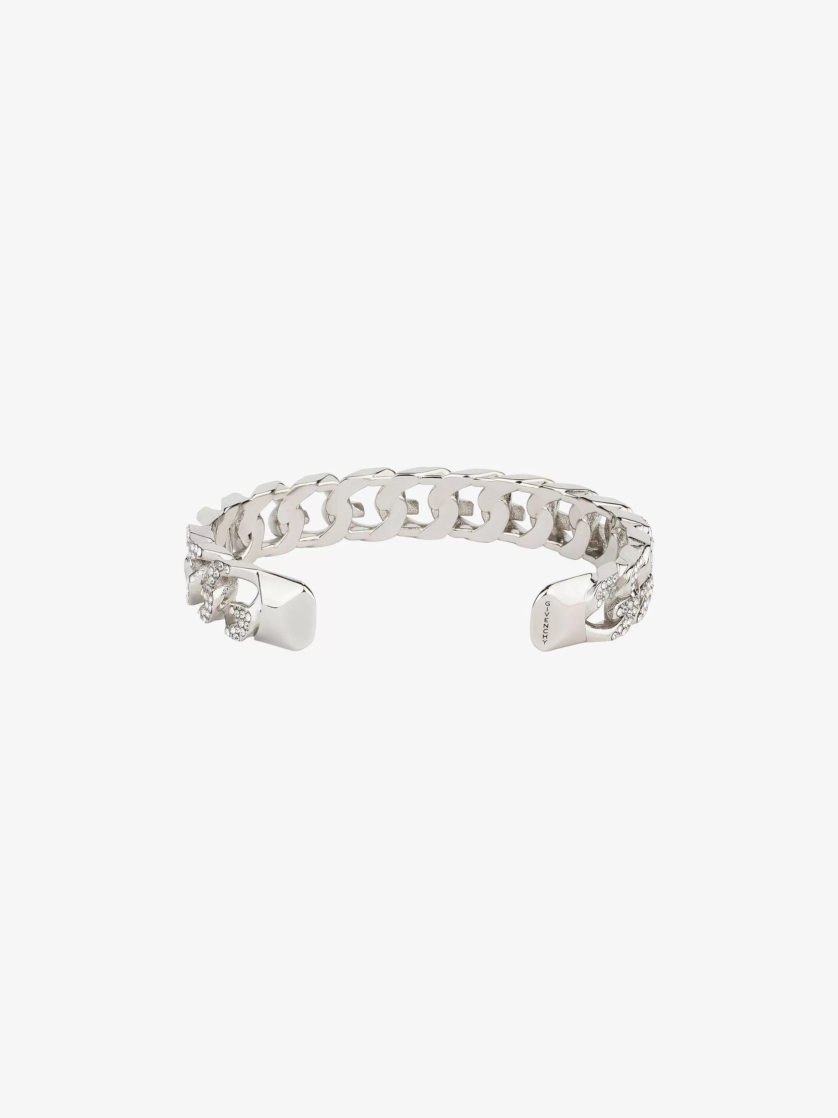 Givenchy Bijoux>Bracelet Chaine G En Metal Avec Cristaux Argente