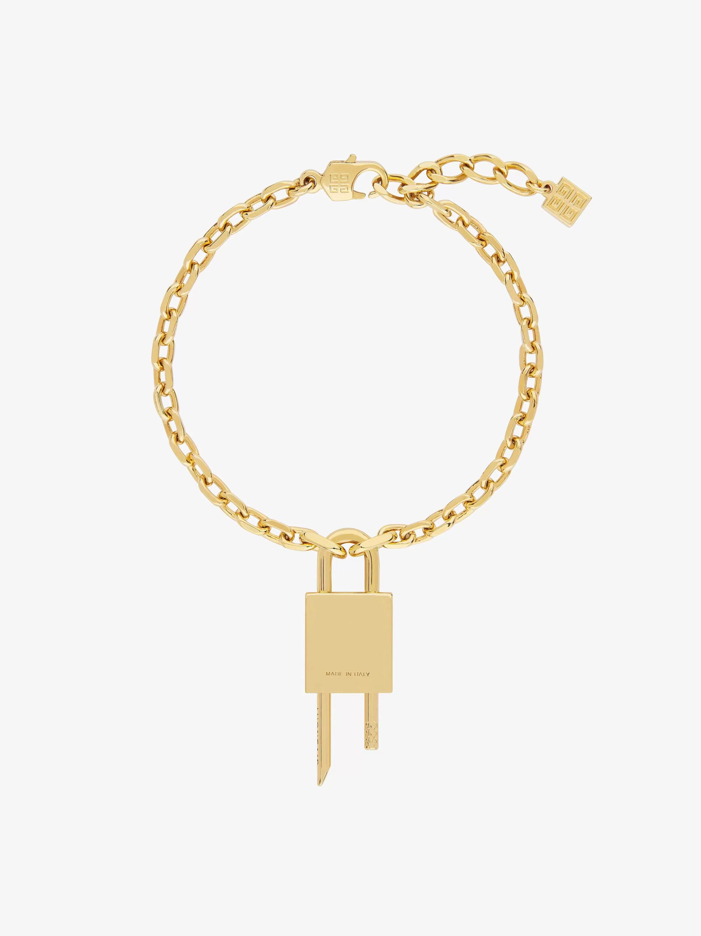 Givenchy Bijoux>Bracelet Mini Serrure En Metal Jaune Dore