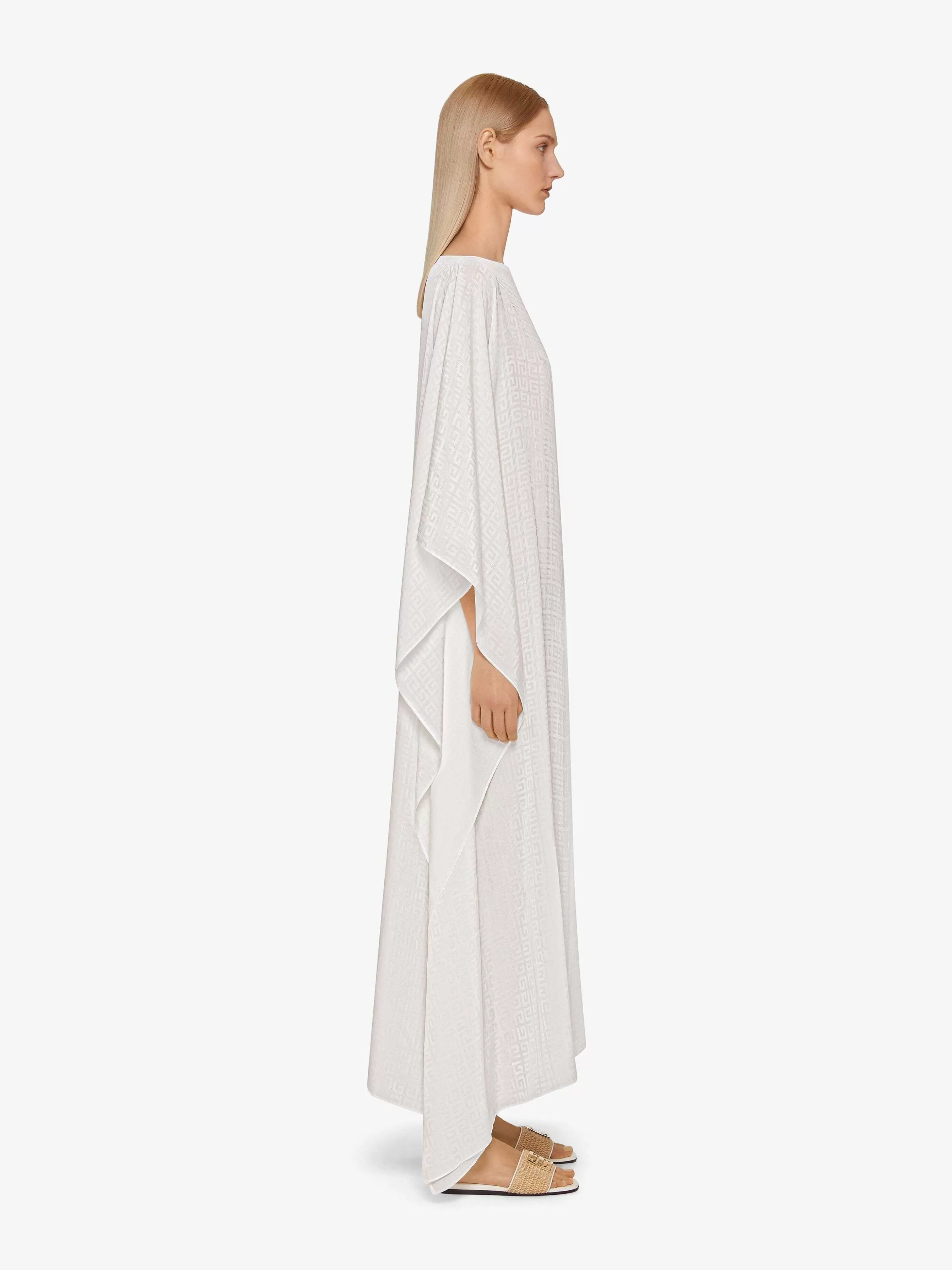 Givenchy Robes>Caftan En Jacquard 4G Blanc