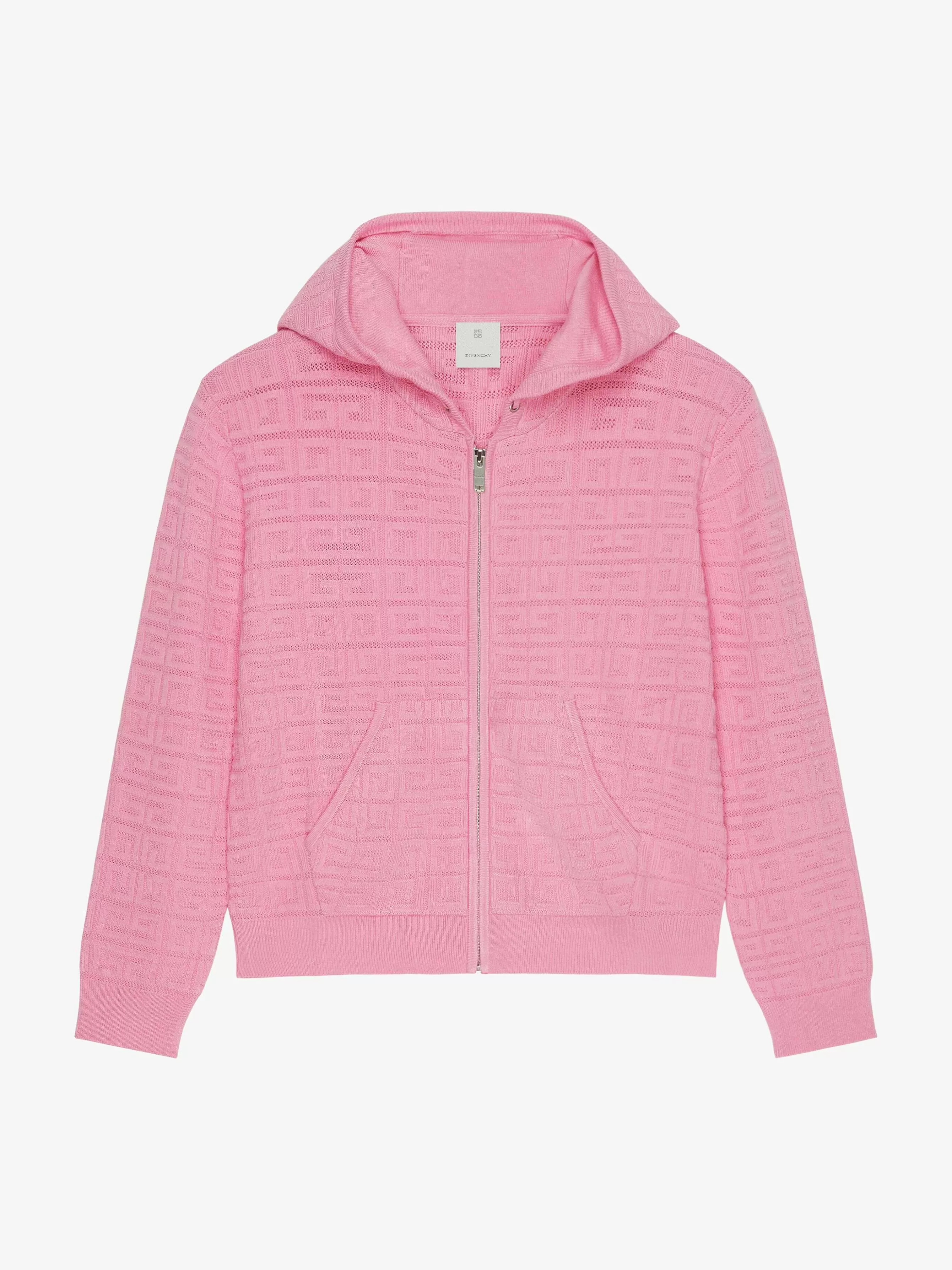 Givenchy Fille (4 À 12 Ans)>Cardigan A Capuche En Jacquard 4G Rose Bonbon