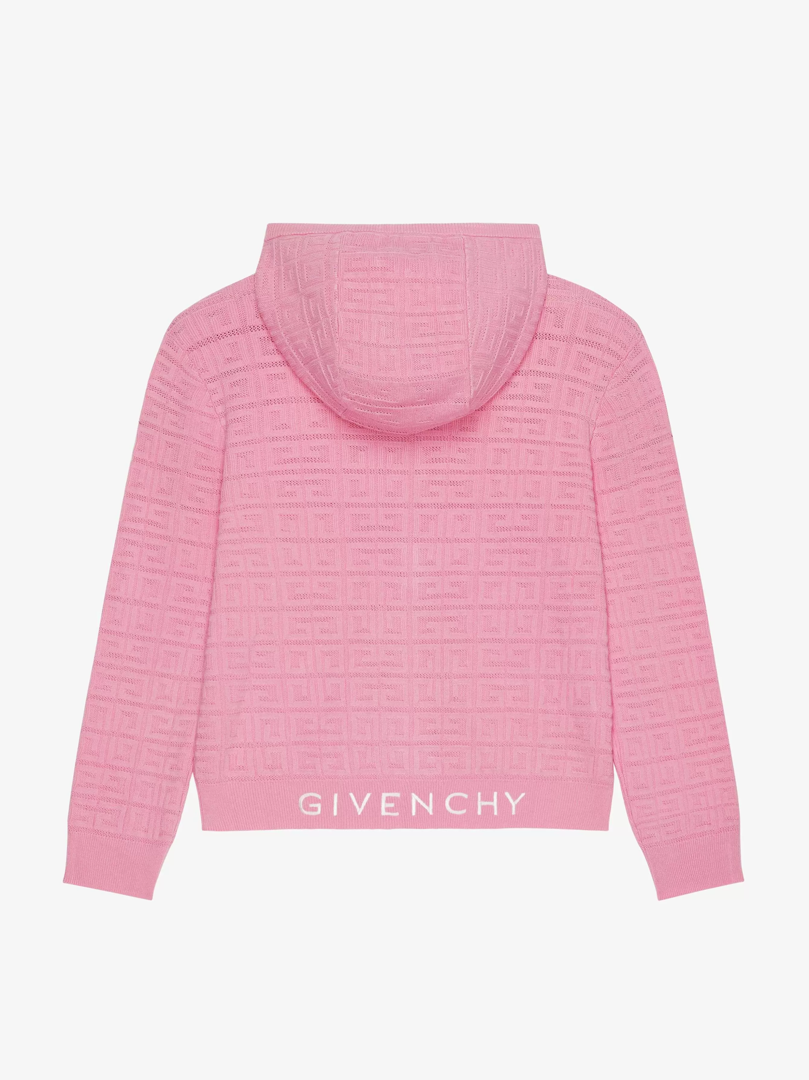 Givenchy Fille (4 À 12 Ans)>Cardigan A Capuche En Jacquard 4G Rose Bonbon