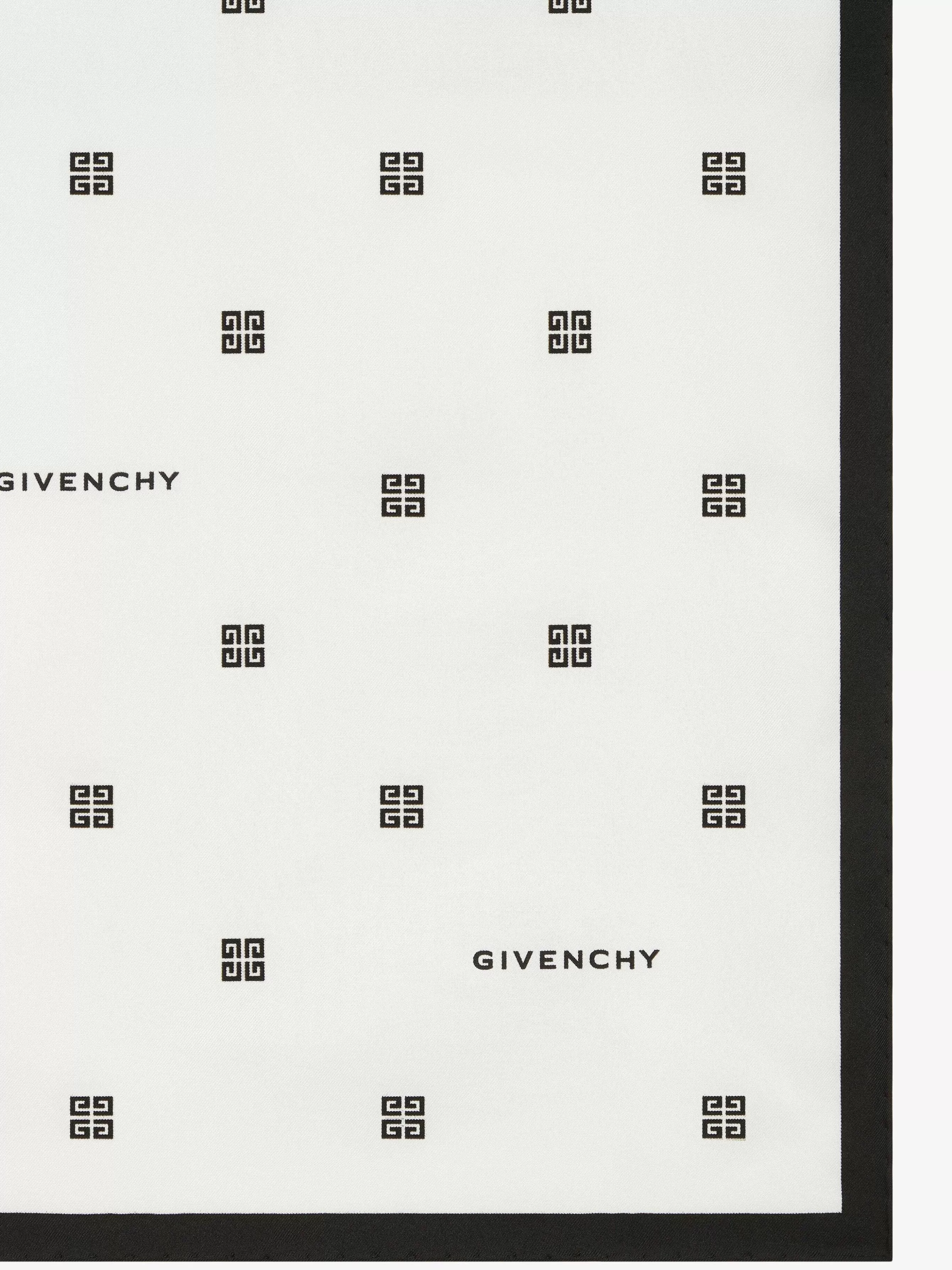 Givenchy Echarpes>Carre En Soie 4G Blanc Noir