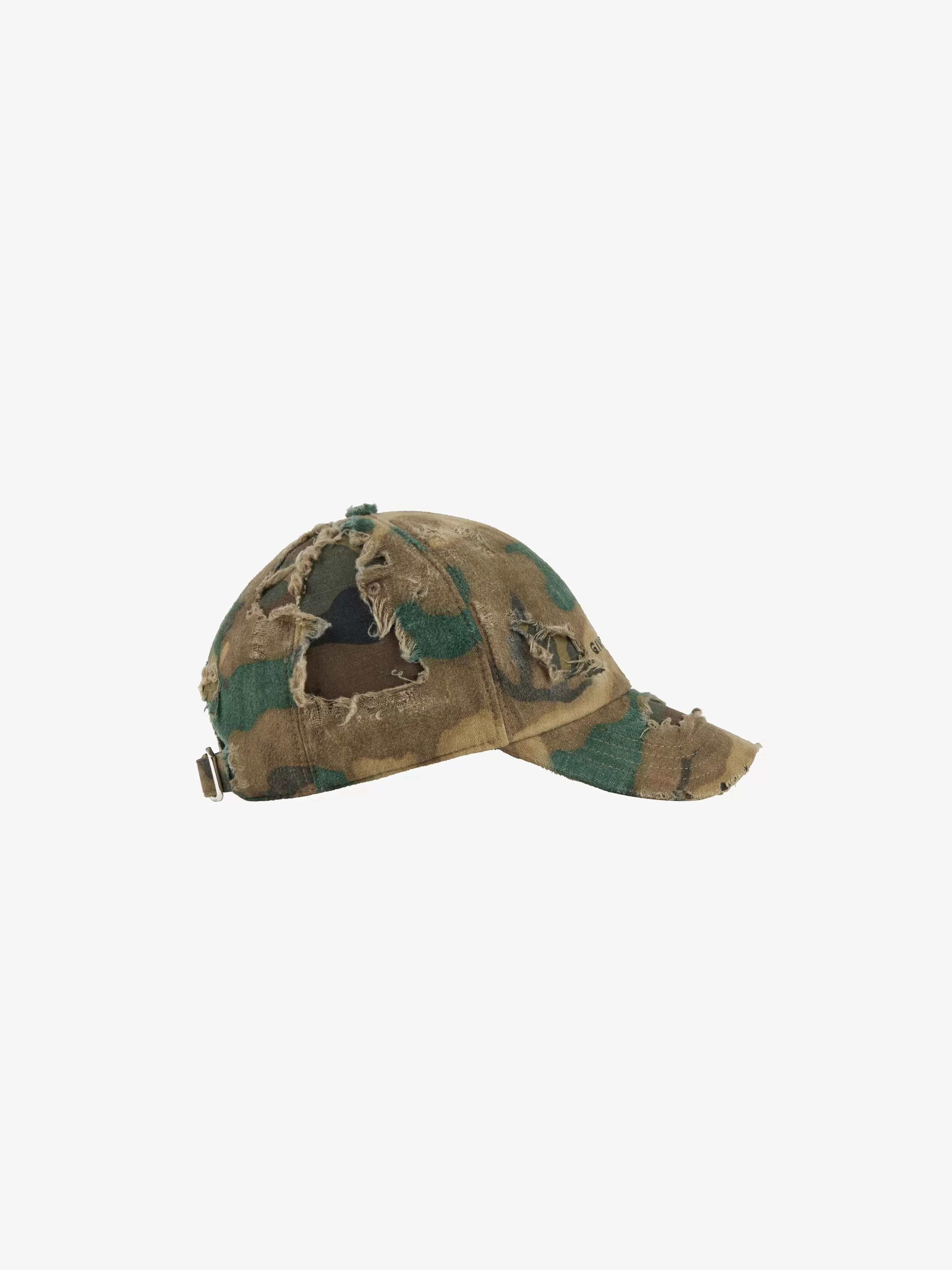 Givenchy Bonnets Et Casquettes>Casquette En Denim Camouflage Dechire Et Repare Marron/Kaki